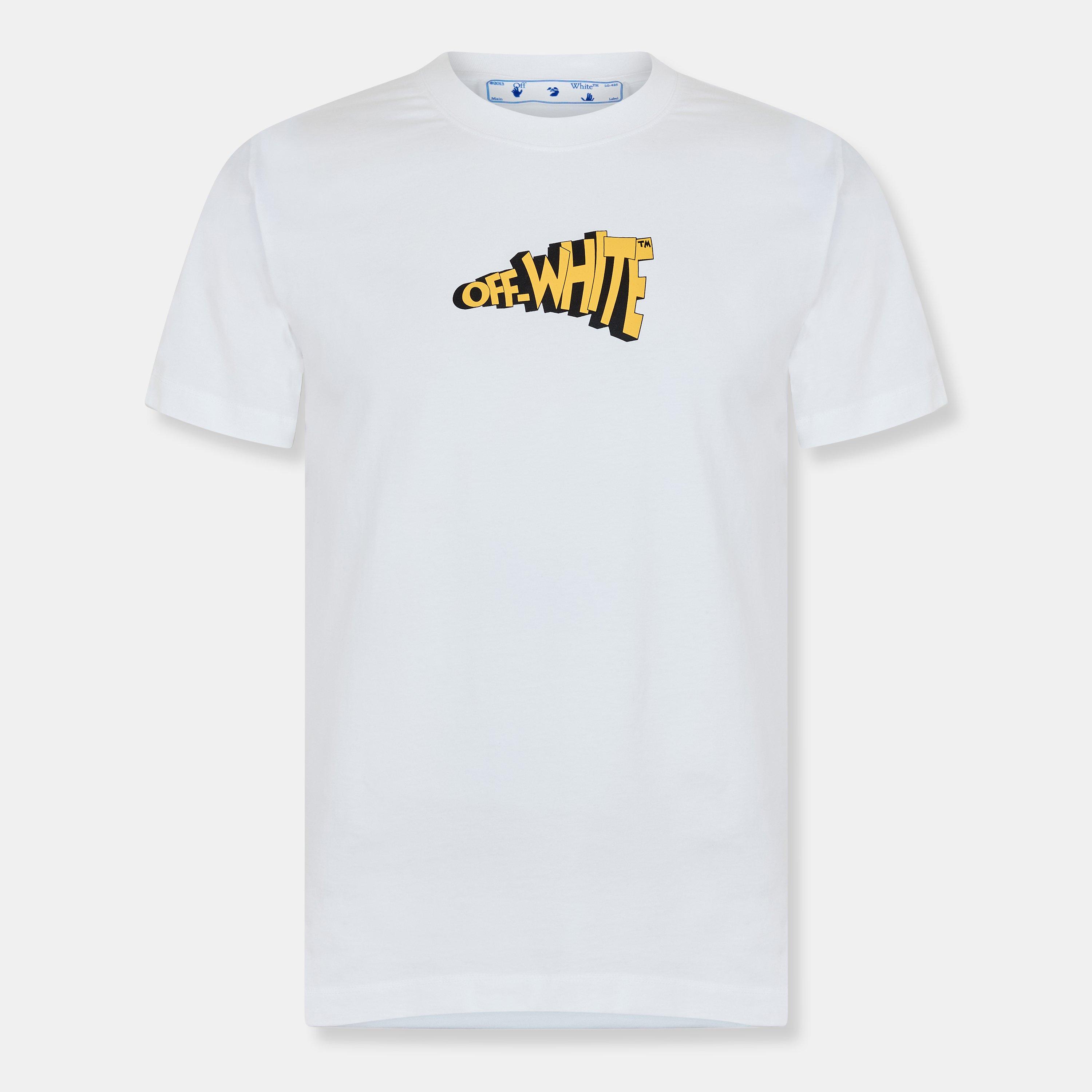 White/Yellow - Off White - Men's Slim Arrow Crew Neck Short Sleeve T-Shirt - 1