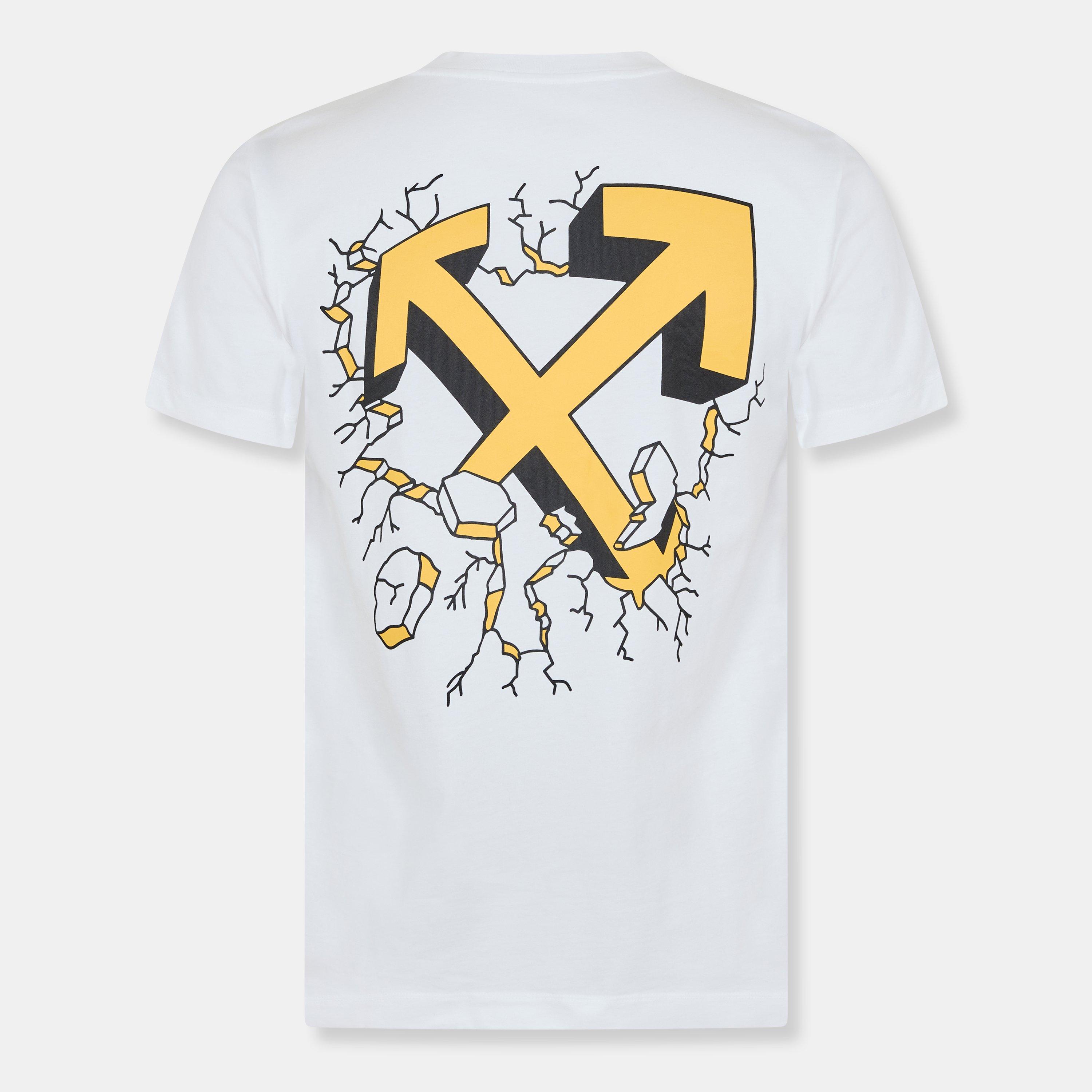 White/Yellow - Off White - Men's Slim Arrow T-Shirt, Iconic Motif - 2