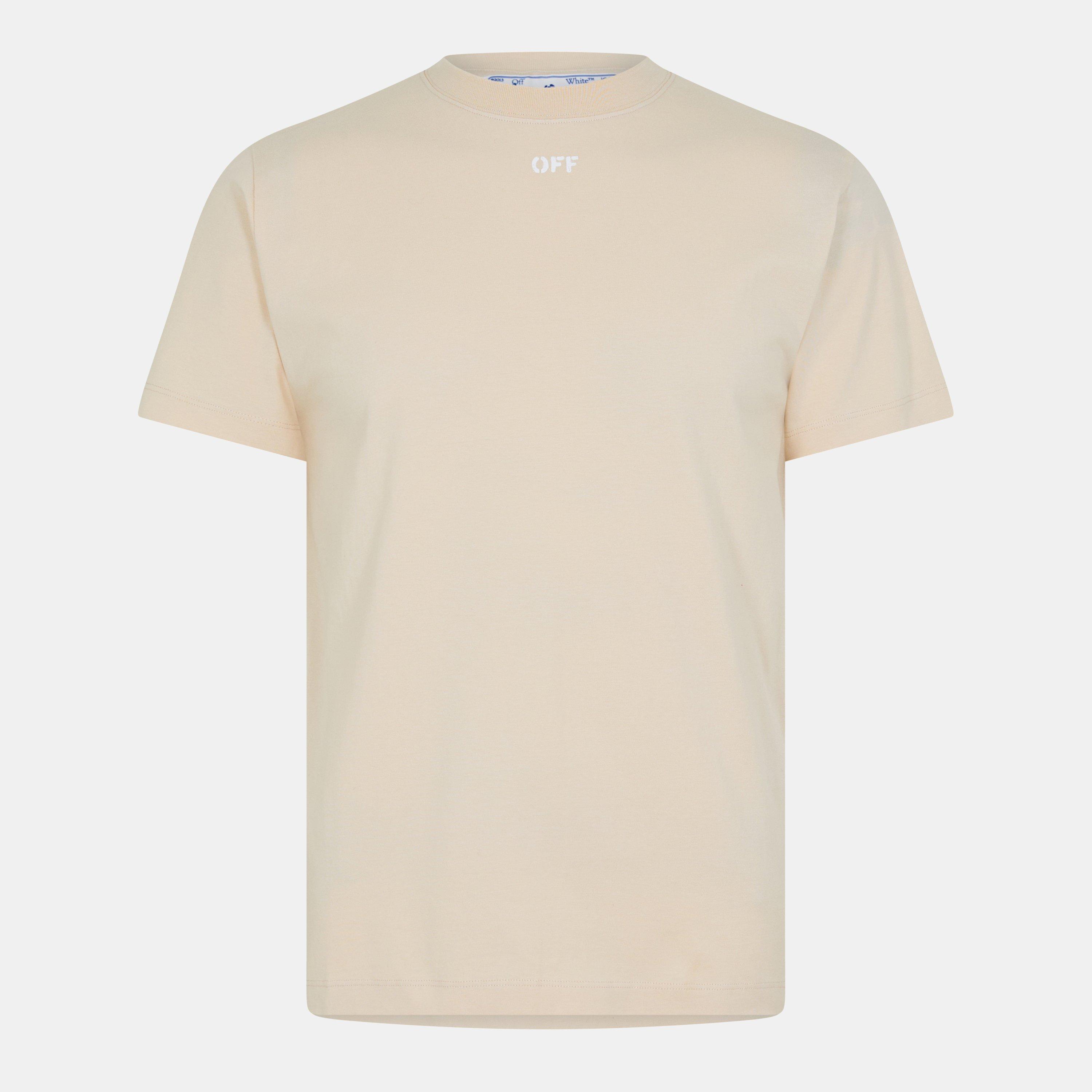 Off Men's Brick Arrow Crew Neck Short Sleeve T-Shirt - Beige/White - XXS