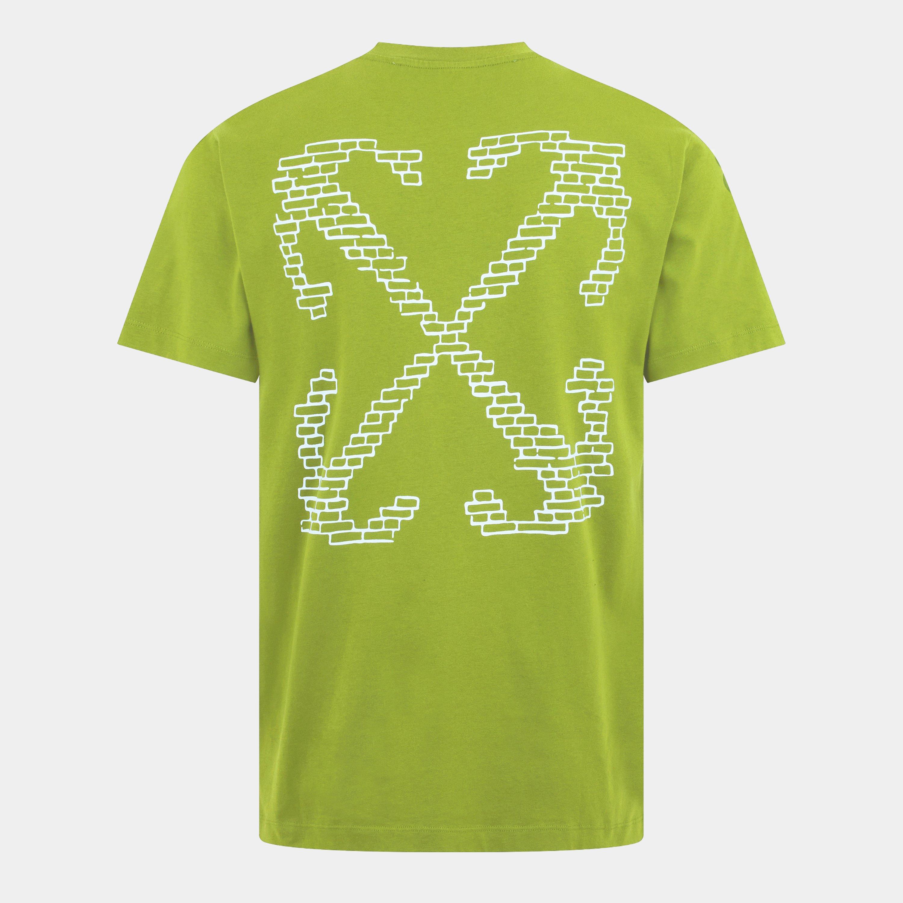 Groen/Wit - Off White - Men's Brick Arrow Crew Neck Short Sleeve T-Shirt - 2