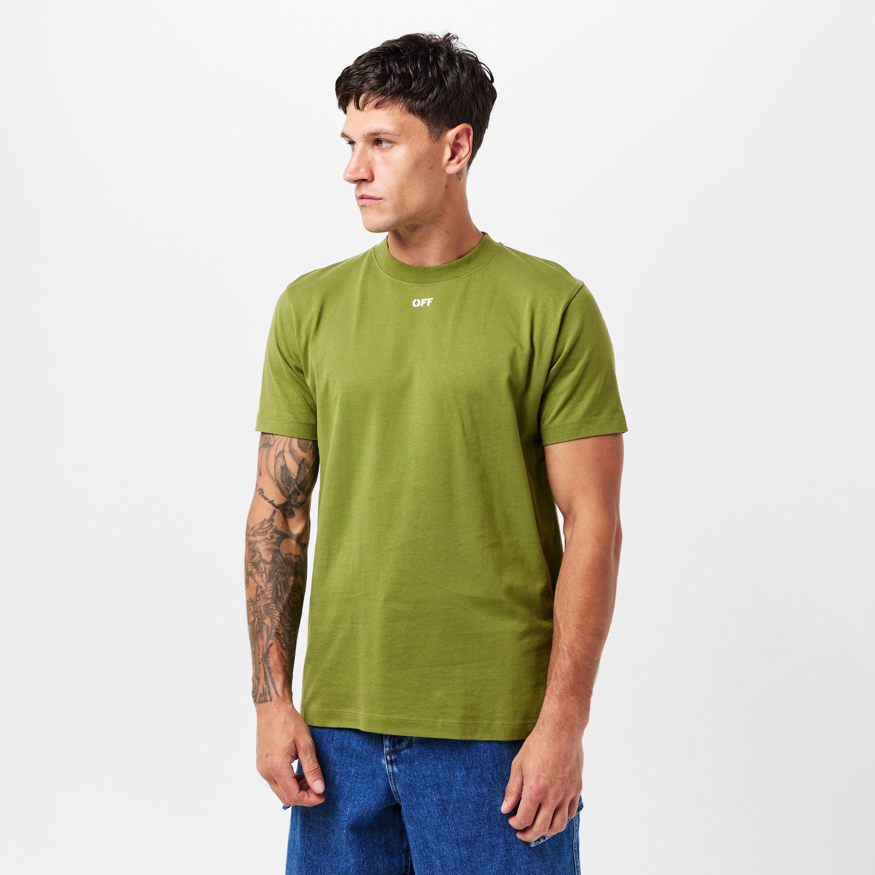 Groen/Wit - Off White - Men's Brick Arrow Crew Neck Short Sleeve T-Shirt - 3