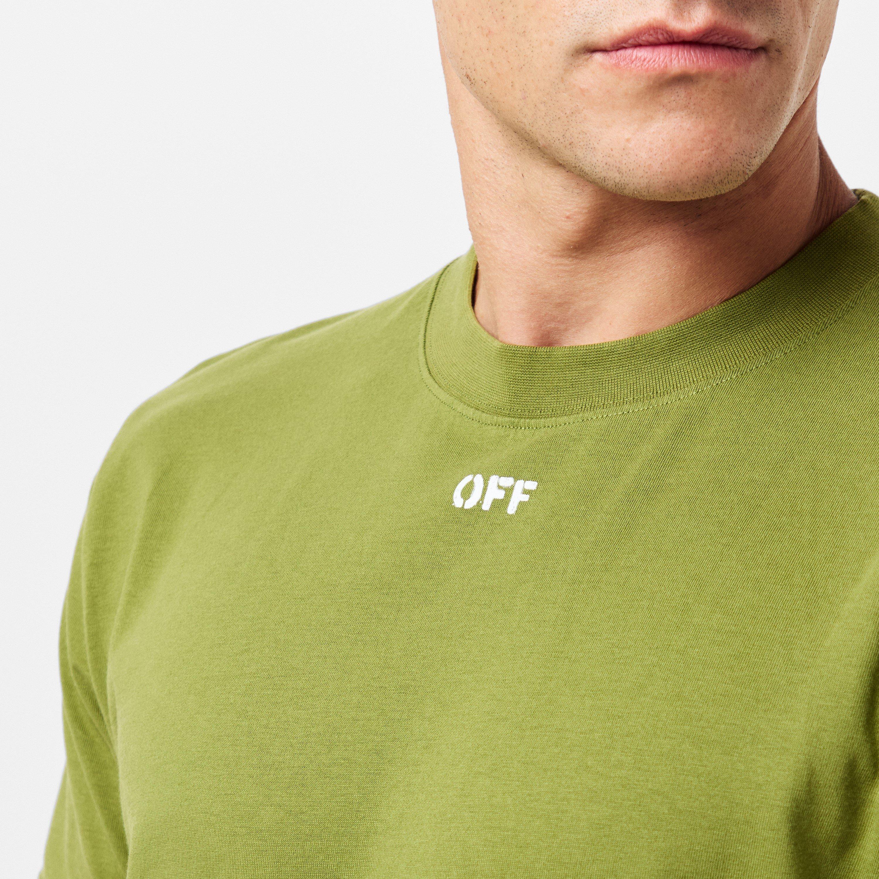 Groen/Wit - Off White - Men's Brick Arrow Crew Neck Short Sleeve T-Shirt - 5