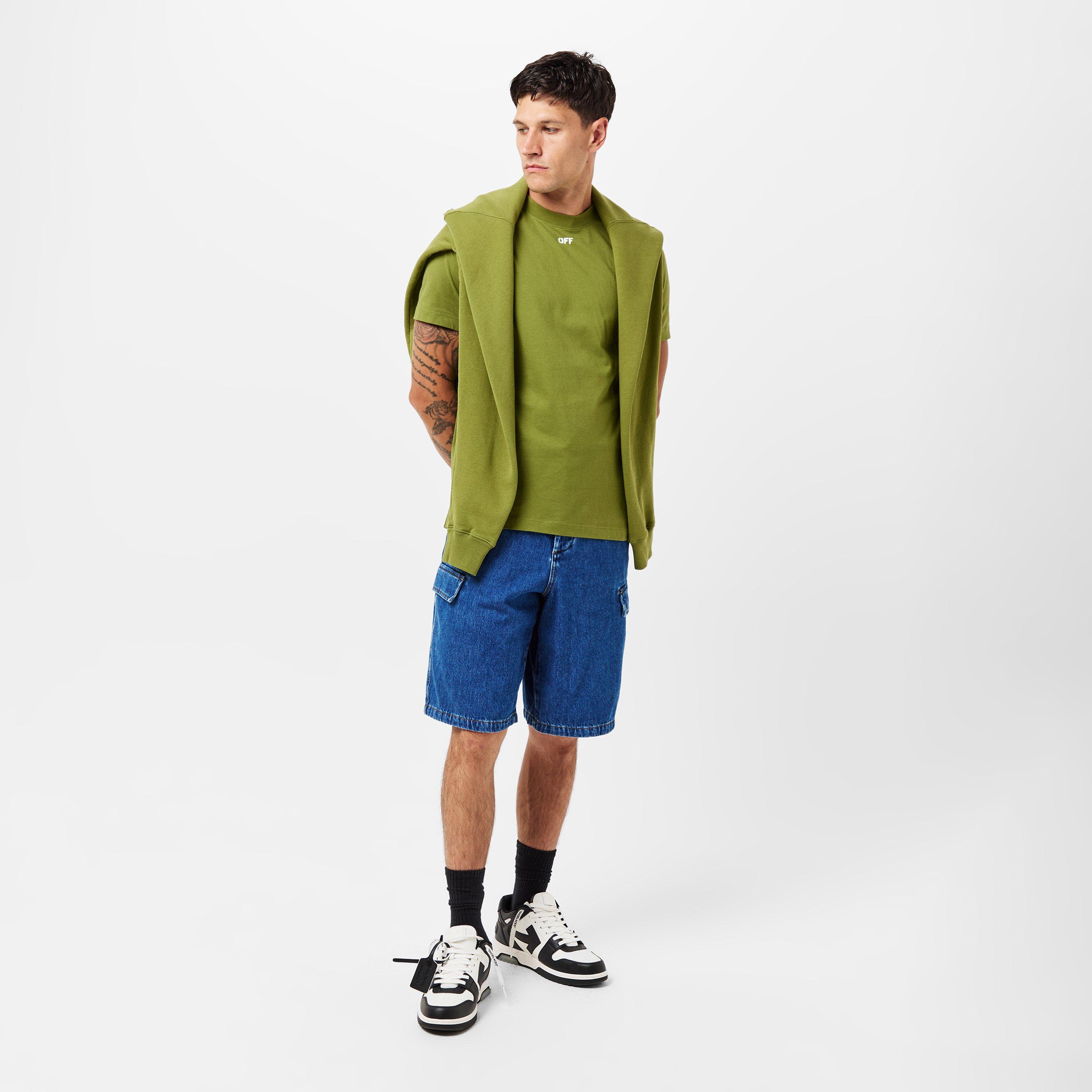 Groen/Wit - Off White - Men's Brick Arrow Crew Neck Short Sleeve T-Shirt - 6