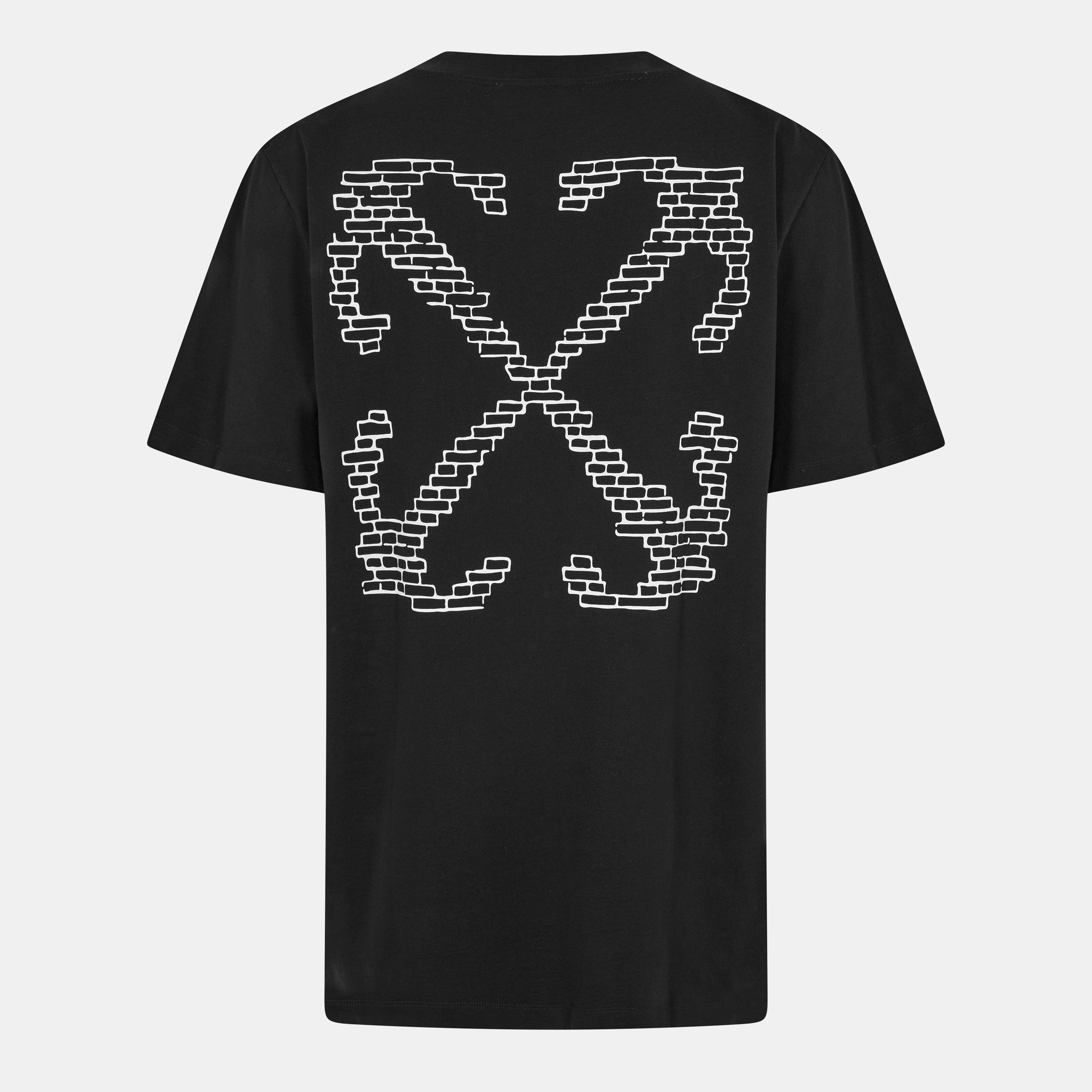 Black/White - Off White - Men's Brick Arrow T-Shirt, Iconic Motif - 2