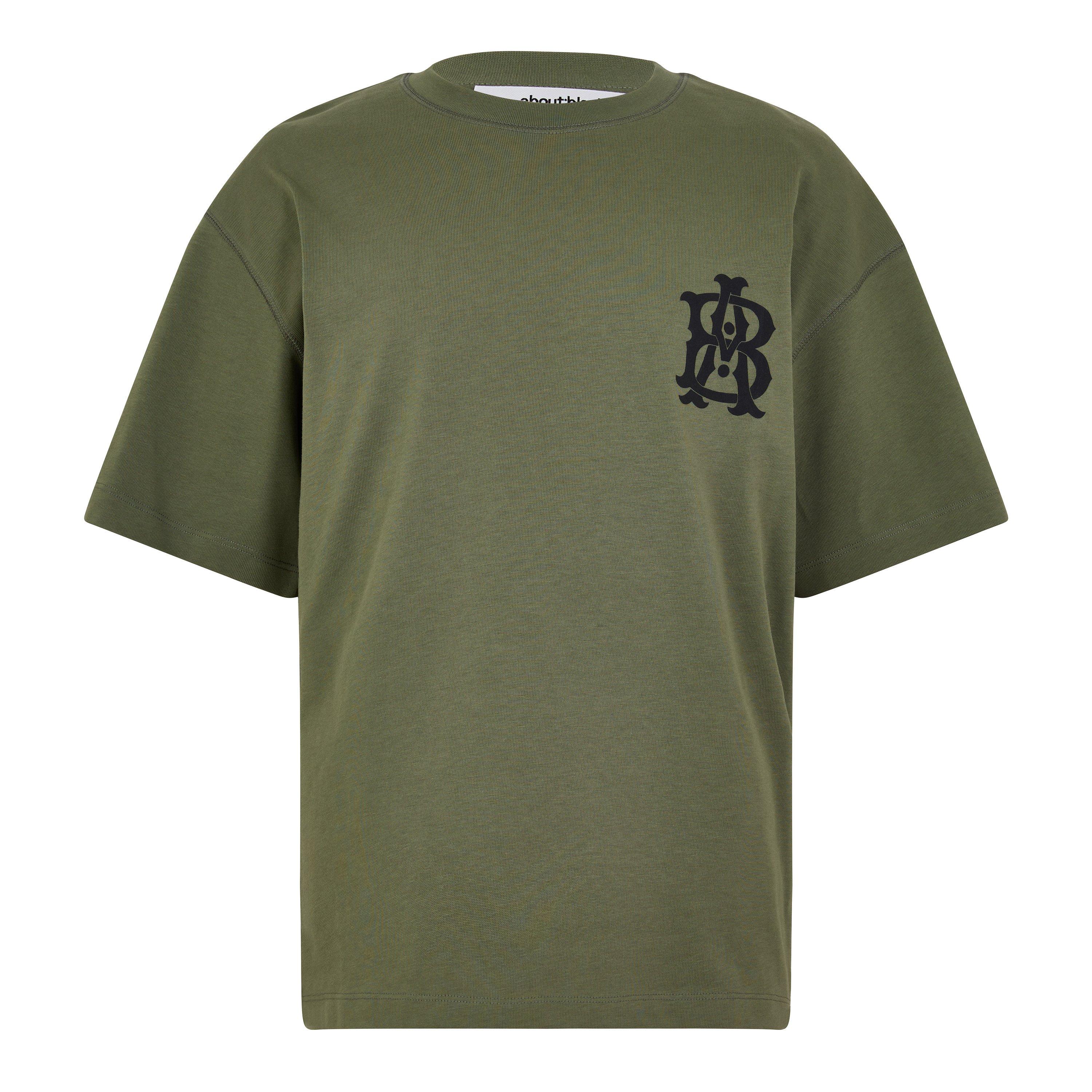 Clover/Black - about:blank - Men's Monogram Cotton Oversized-Fit T-Shirt - 1