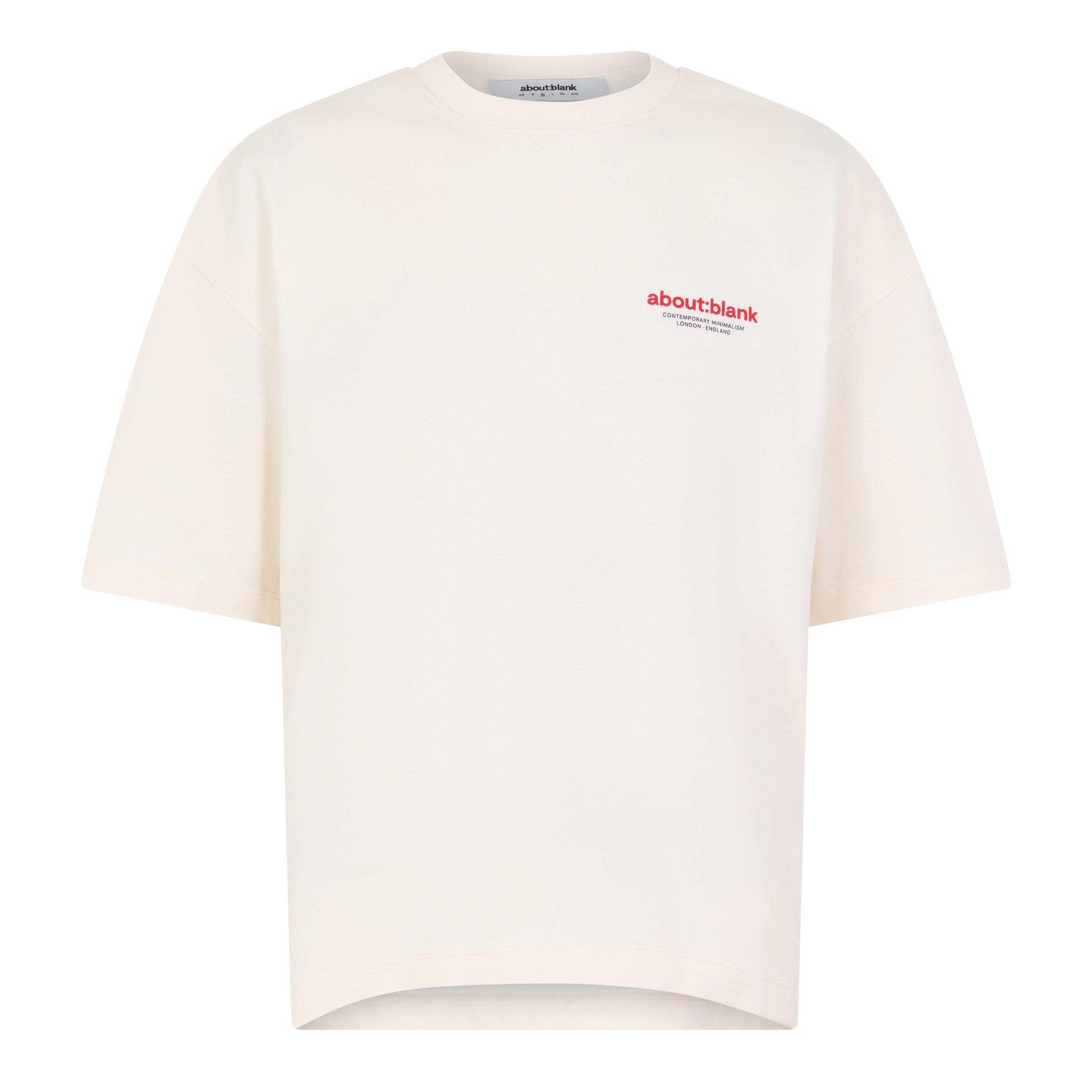 Oat/Red/Black - about:blank - Men's Insignia Cotton Oversized T-Shirt - 1