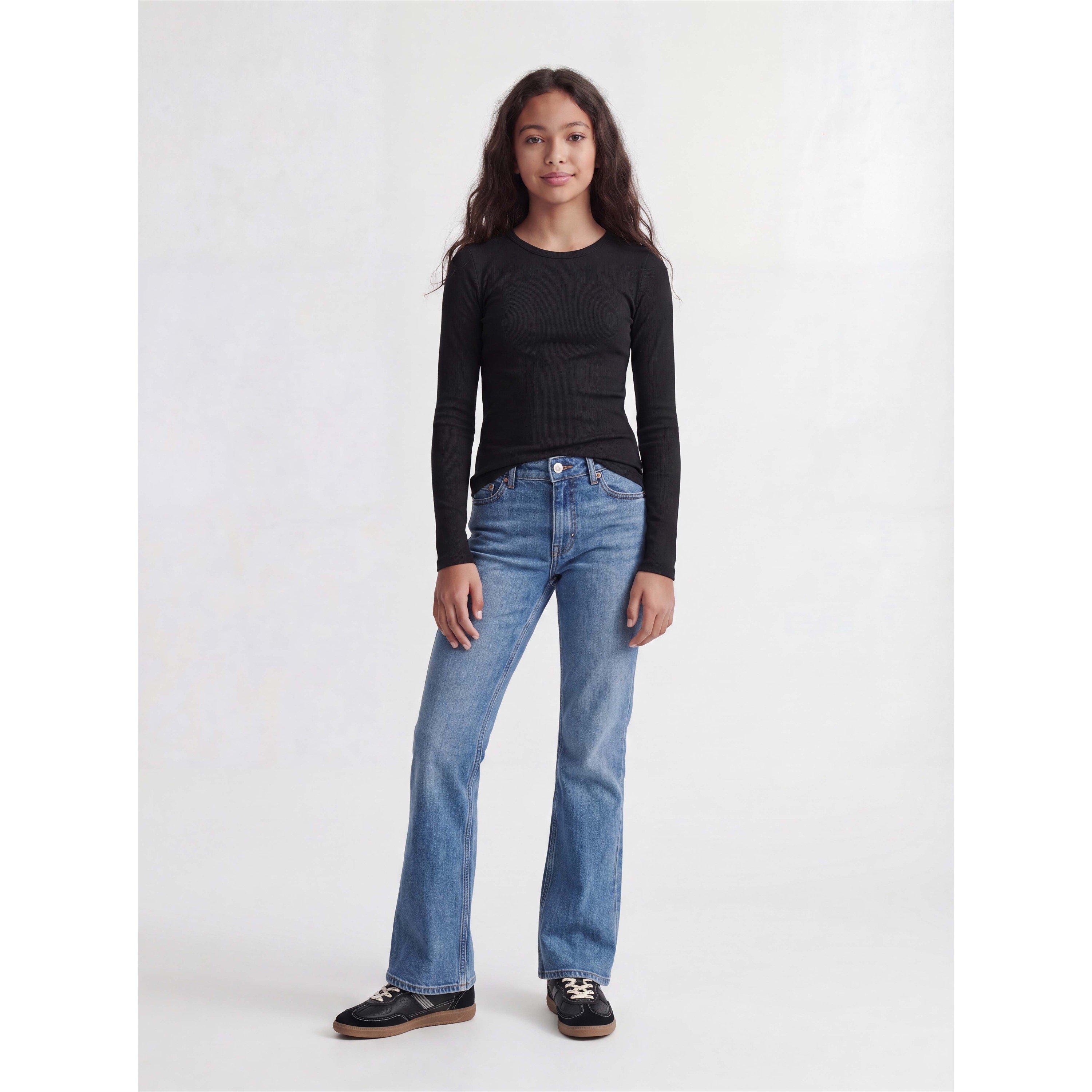 Black - JJXX - Kids' Freya Cotton Rib Long-Sleeve Slim-Fit T-Shirt - 5