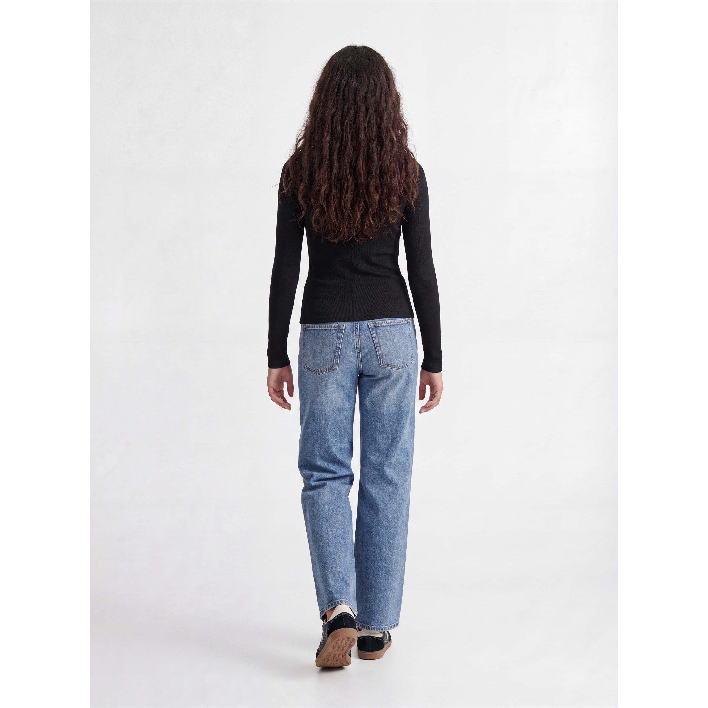 Black - JJXX - Kids' Freya Cotton Rib Long-Sleeve Slim-Fit T-Shirt - 6