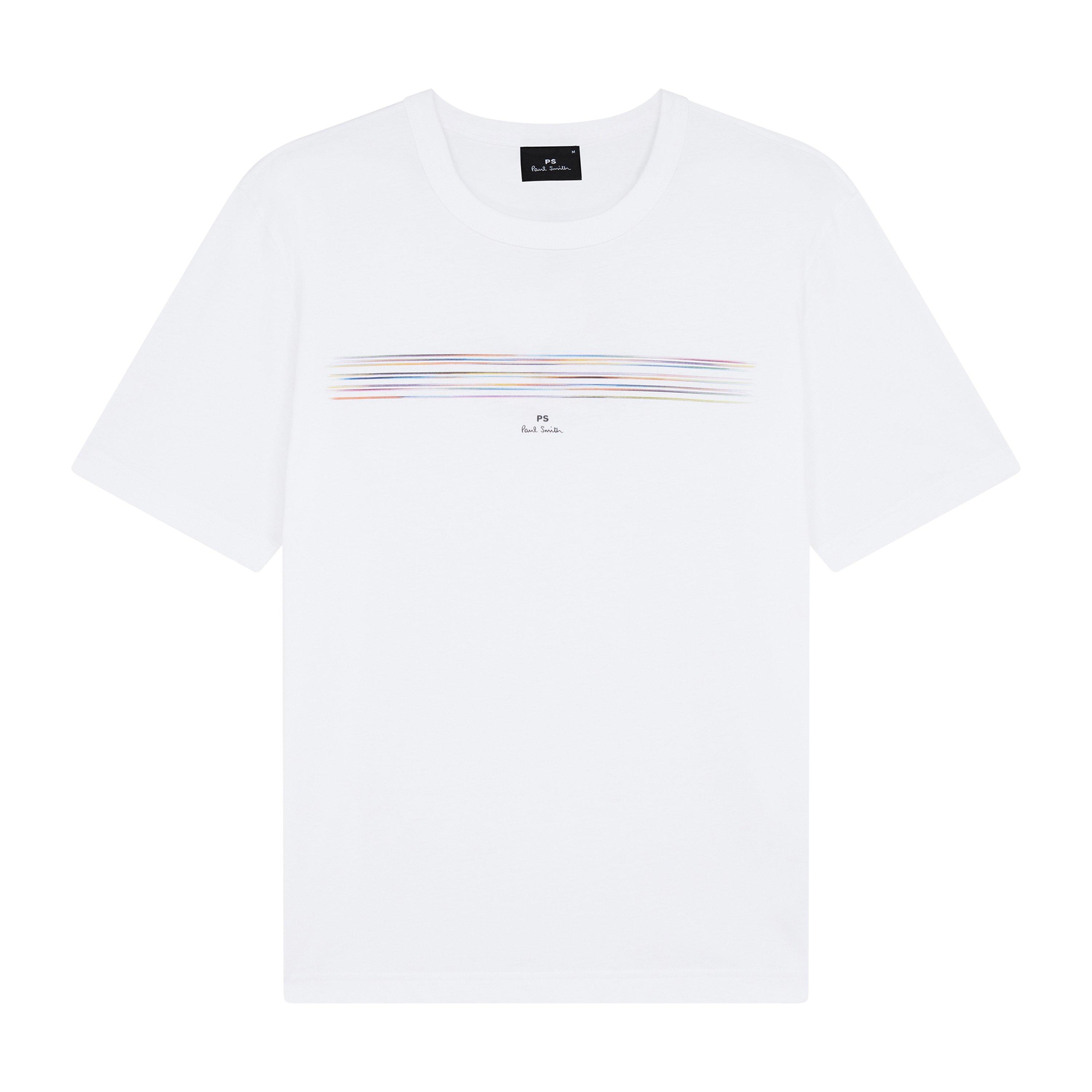 PS Paul Smith Pinstripe T-Shirt - White 01 - XL