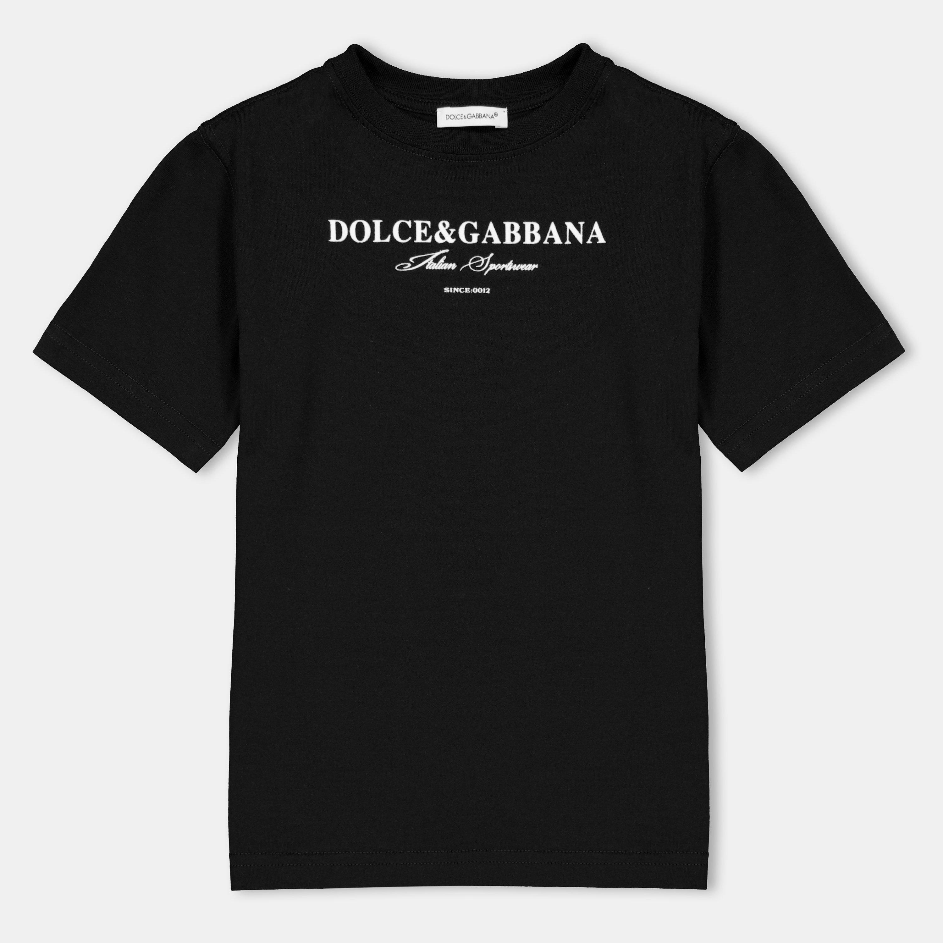 Nero N0000 - Dolce and Gabbana - Unisex Kids' Logo T-Shirt - 1