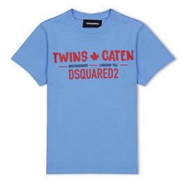 DSquared2 Caten Twins Logo T Shirt Juniors