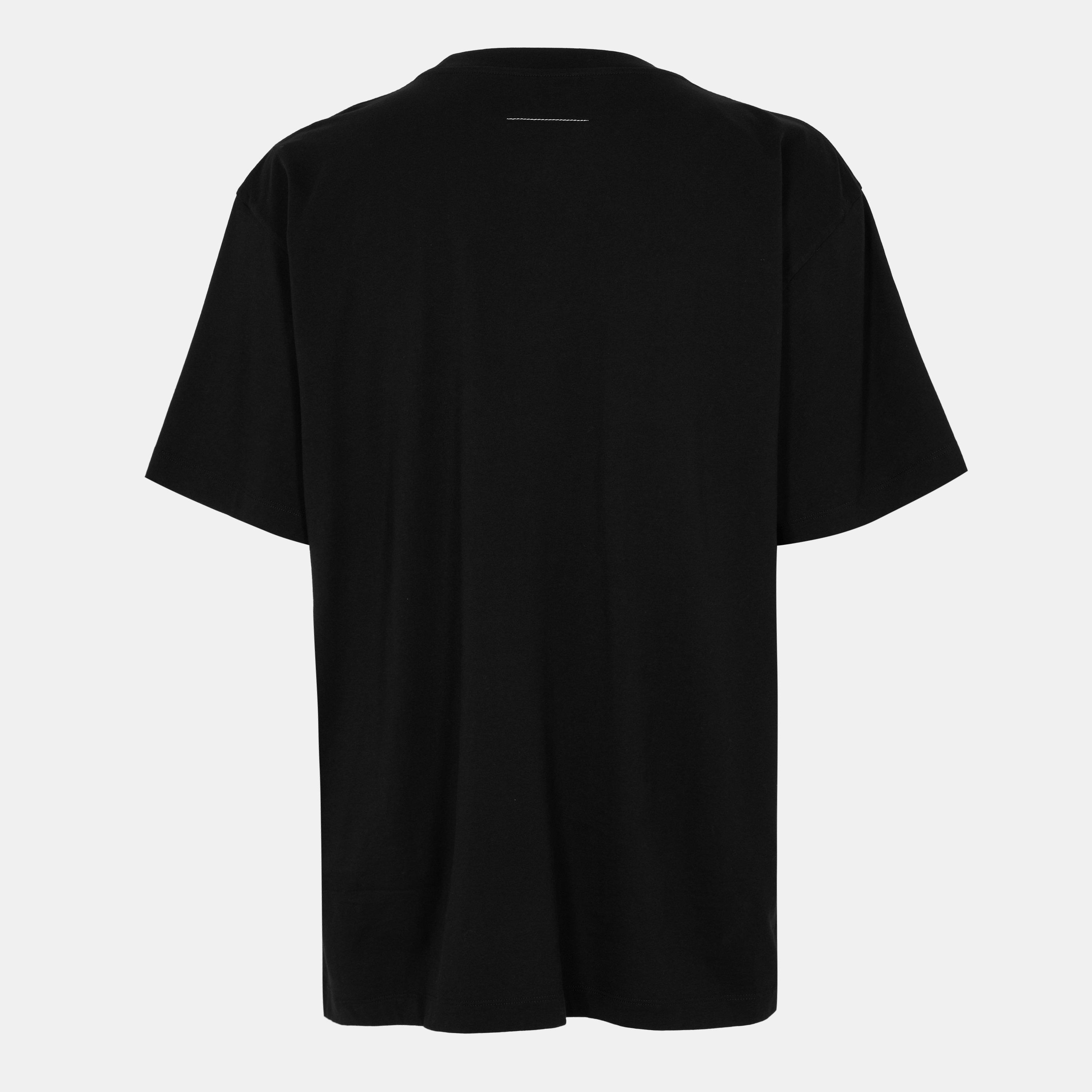 Black - MM6 Maison Margiela - Men's Regular Fit Logo T-Shirt - 2