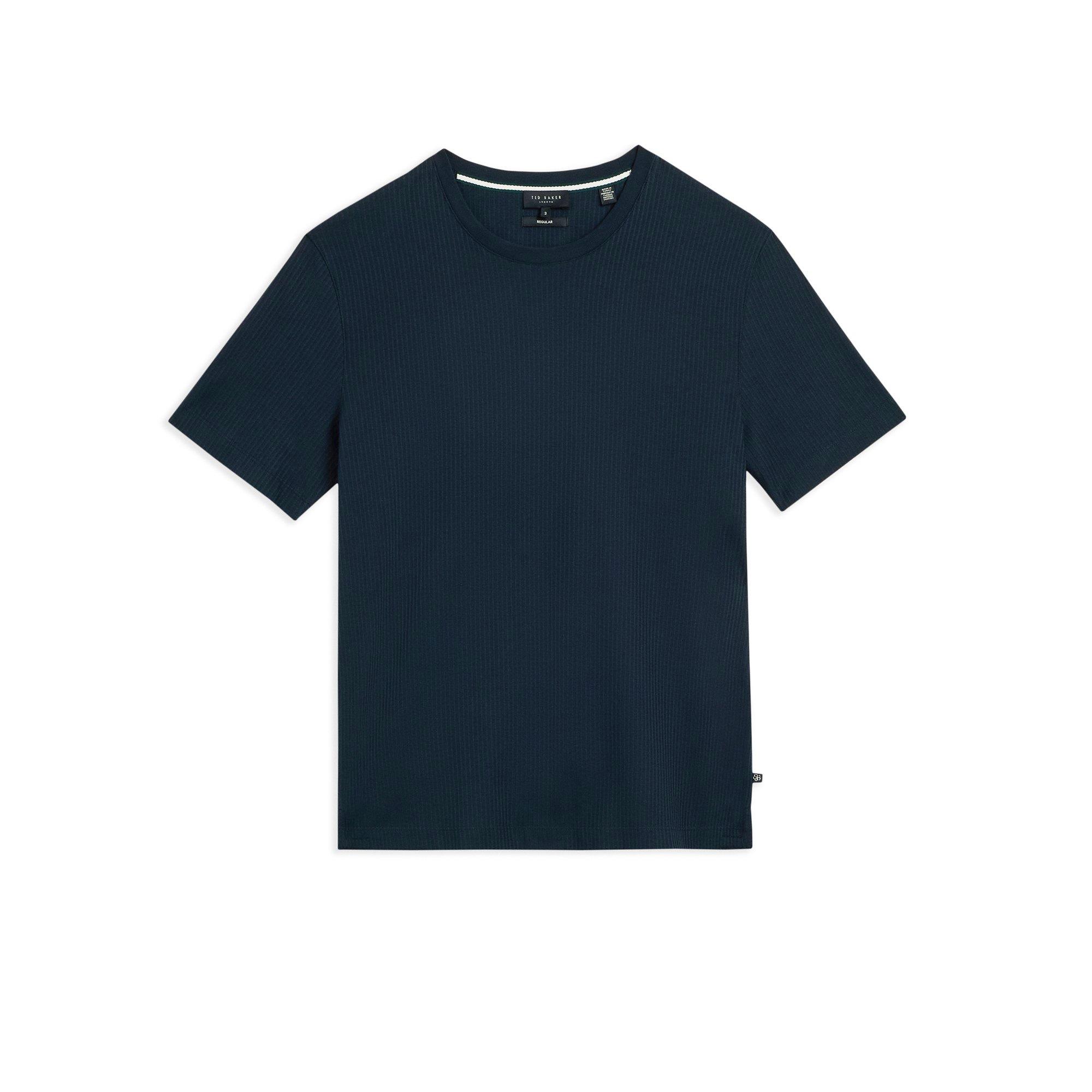 Navy - Ted Baker - Rakes Textured T-Shirt - 1