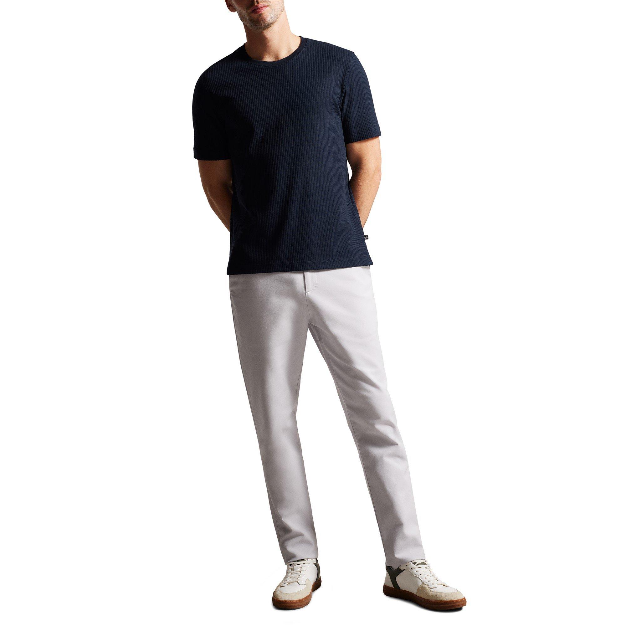 Navy - Ted Baker - Rakes Textured T-Shirt - 2