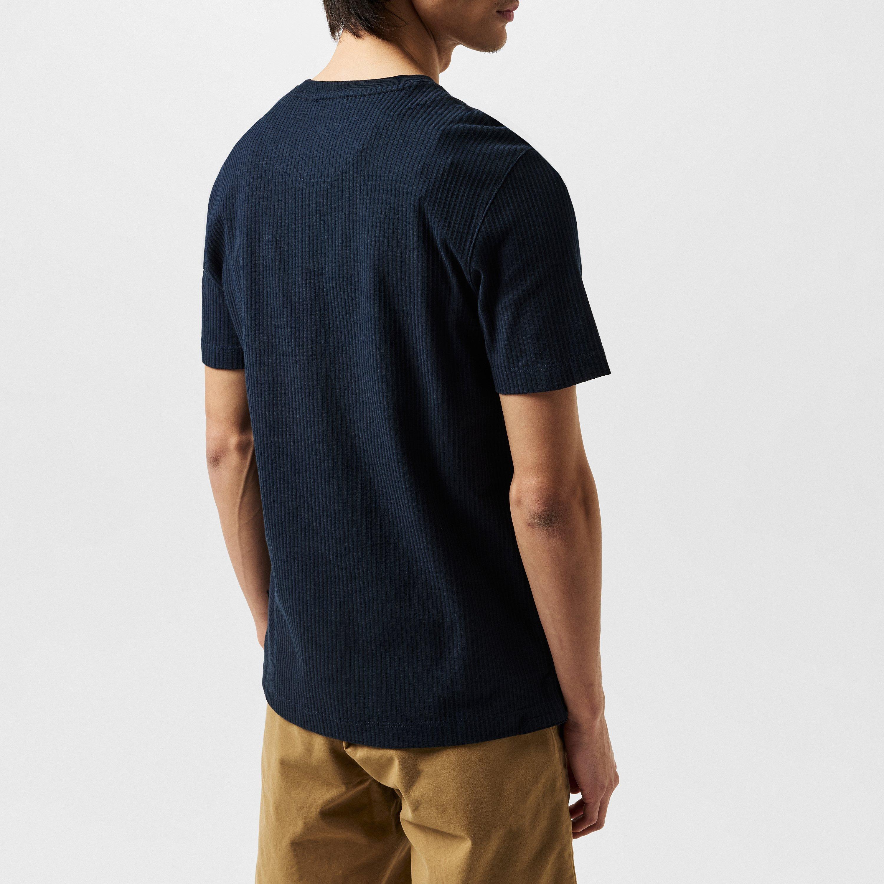 Navy - Ted Baker - Rakes Textured T-Shirt - 4