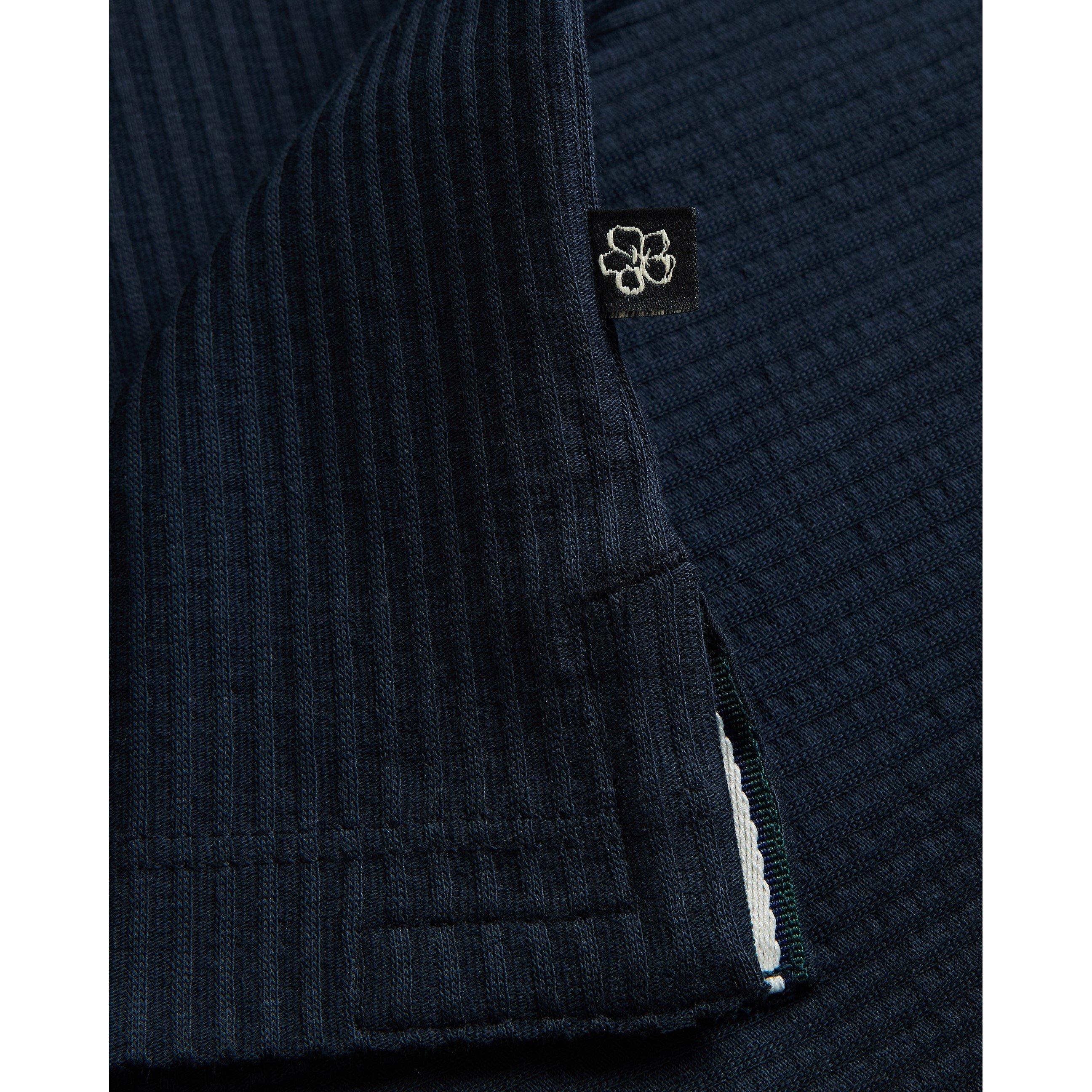 Navy - Ted Baker - Rakes Textured T-Shirt - 5