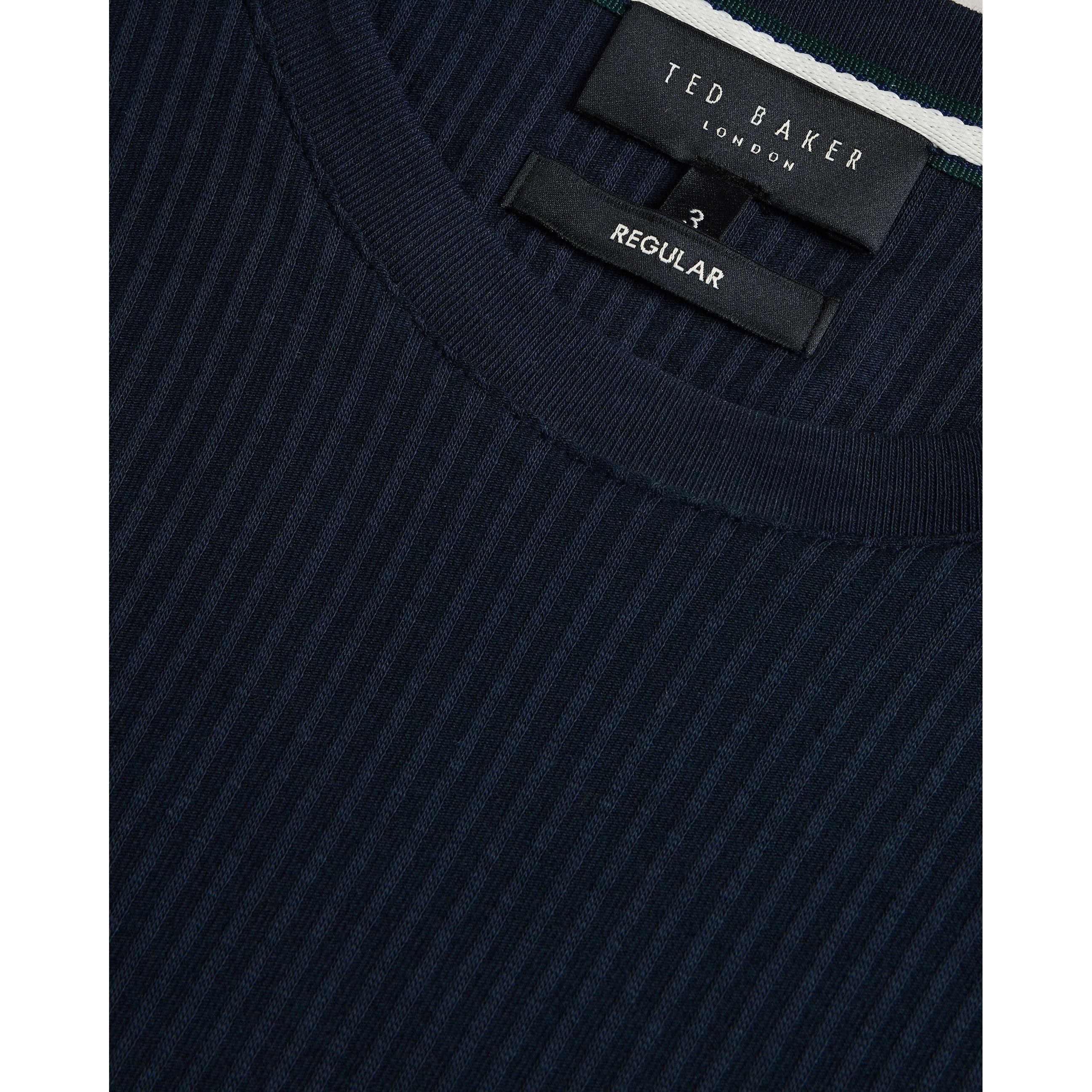 Navy - Ted Baker - Rakes Textured T-Shirt - 6