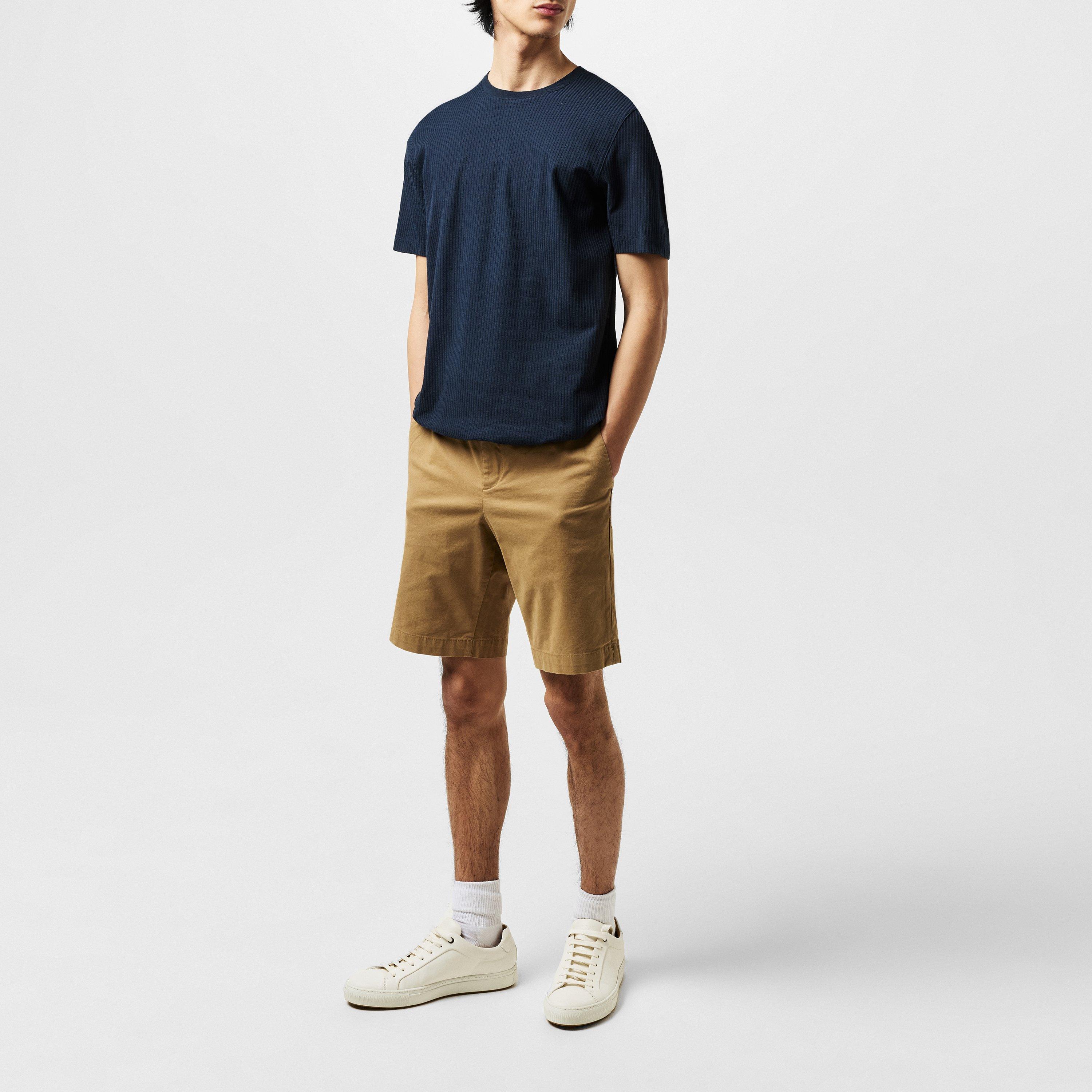 Navy - Ted Baker - Rakes Textured T-Shirt - 7