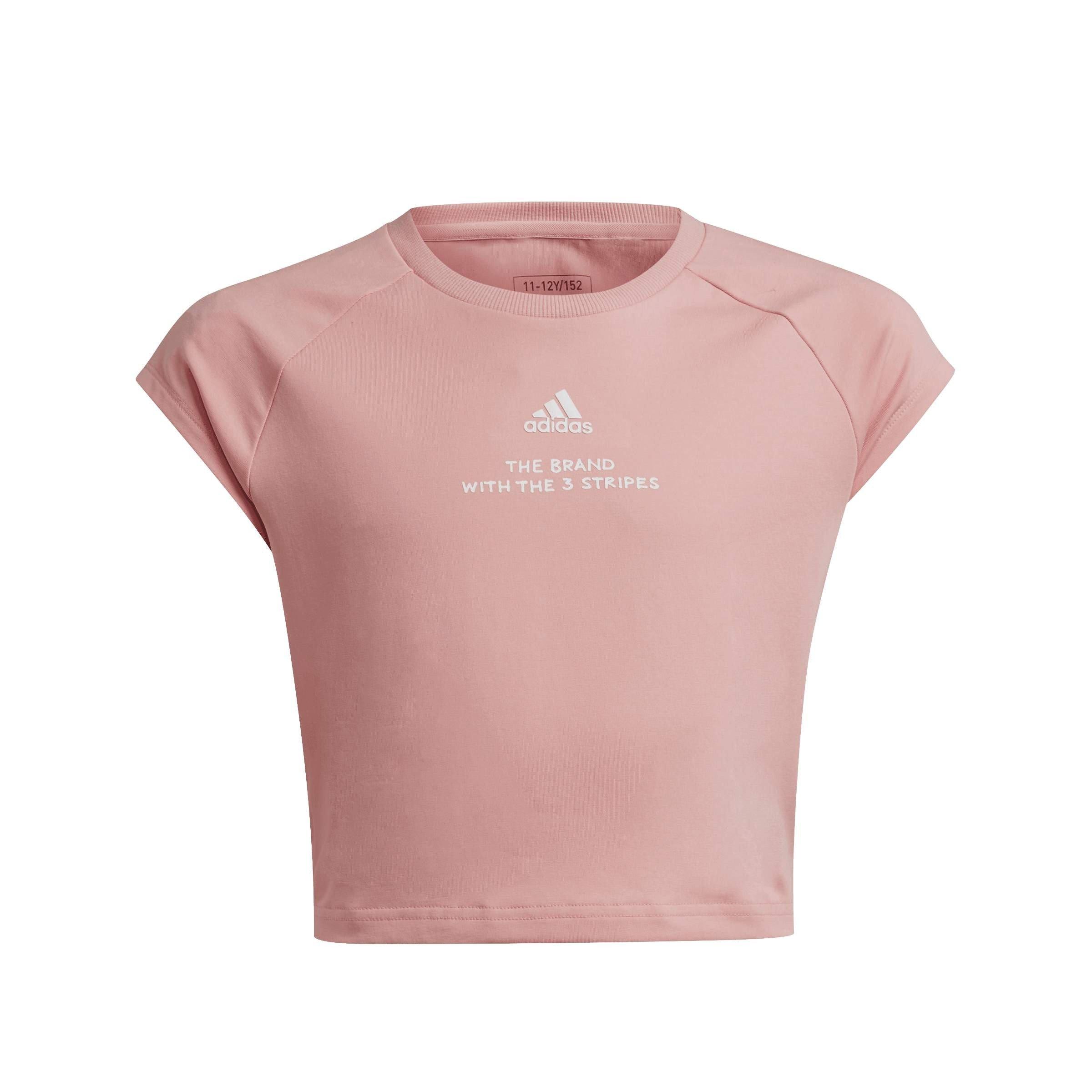 Sepisp/White - adidas - Kids' Jam Cotton Short-Sleeve Cropped Slim-Fit T-Shirt - 1
