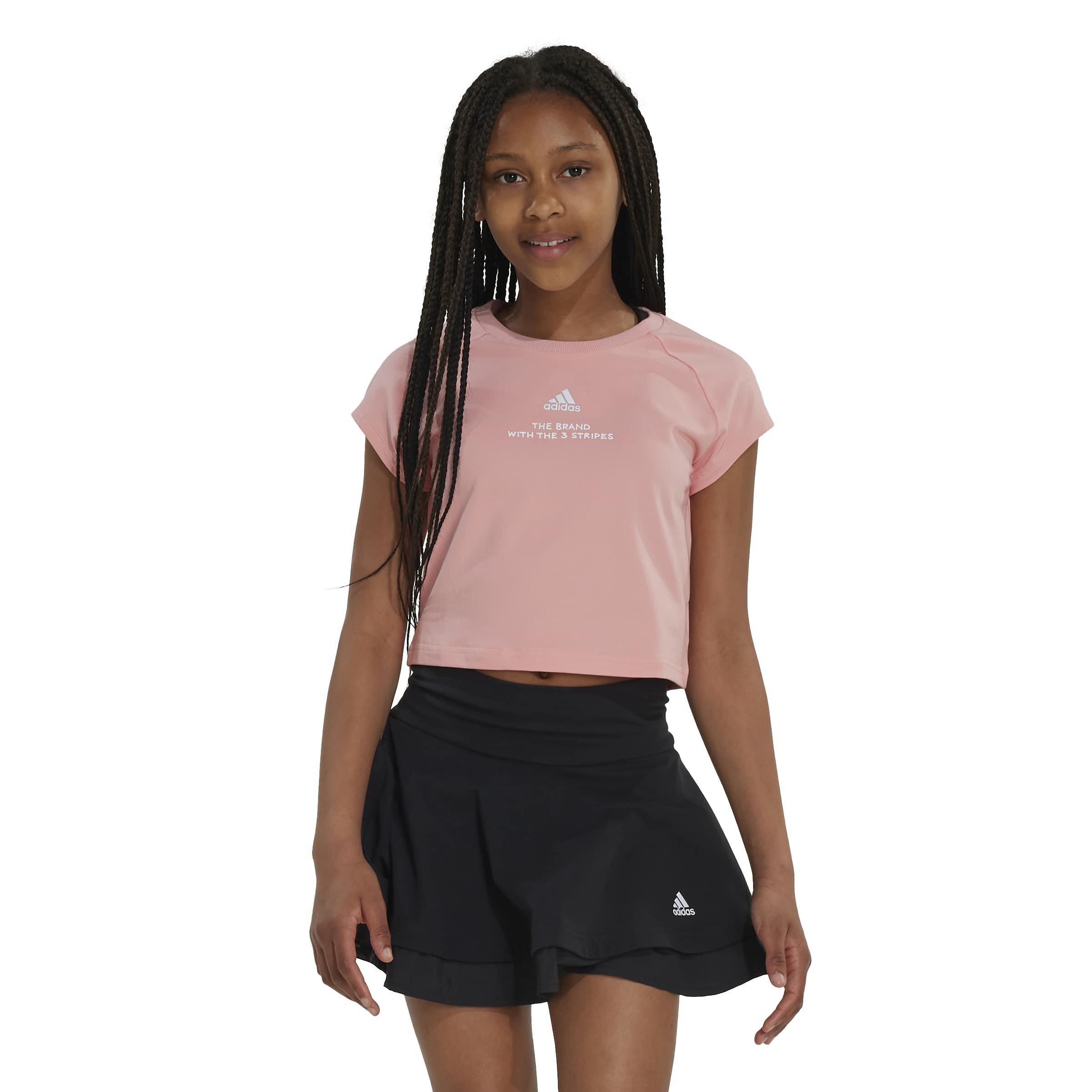 Sepisp/White - adidas - Kids' Jam Cotton Short-Sleeve Cropped Slim-Fit T-Shirt - 2