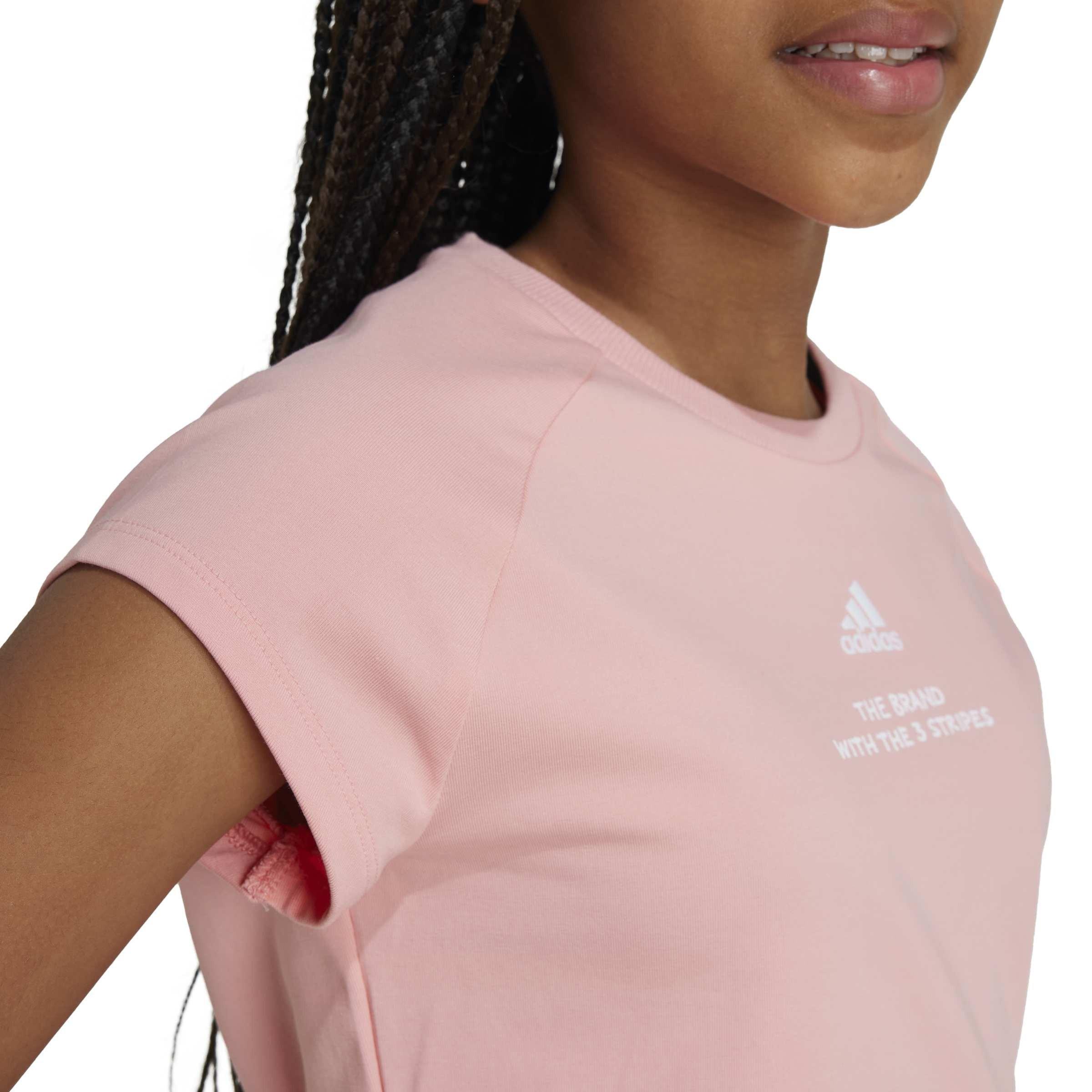 Sepisp/White - adidas - Kids' Jam Cotton Short-Sleeve Cropped Slim-Fit T-Shirt - 4