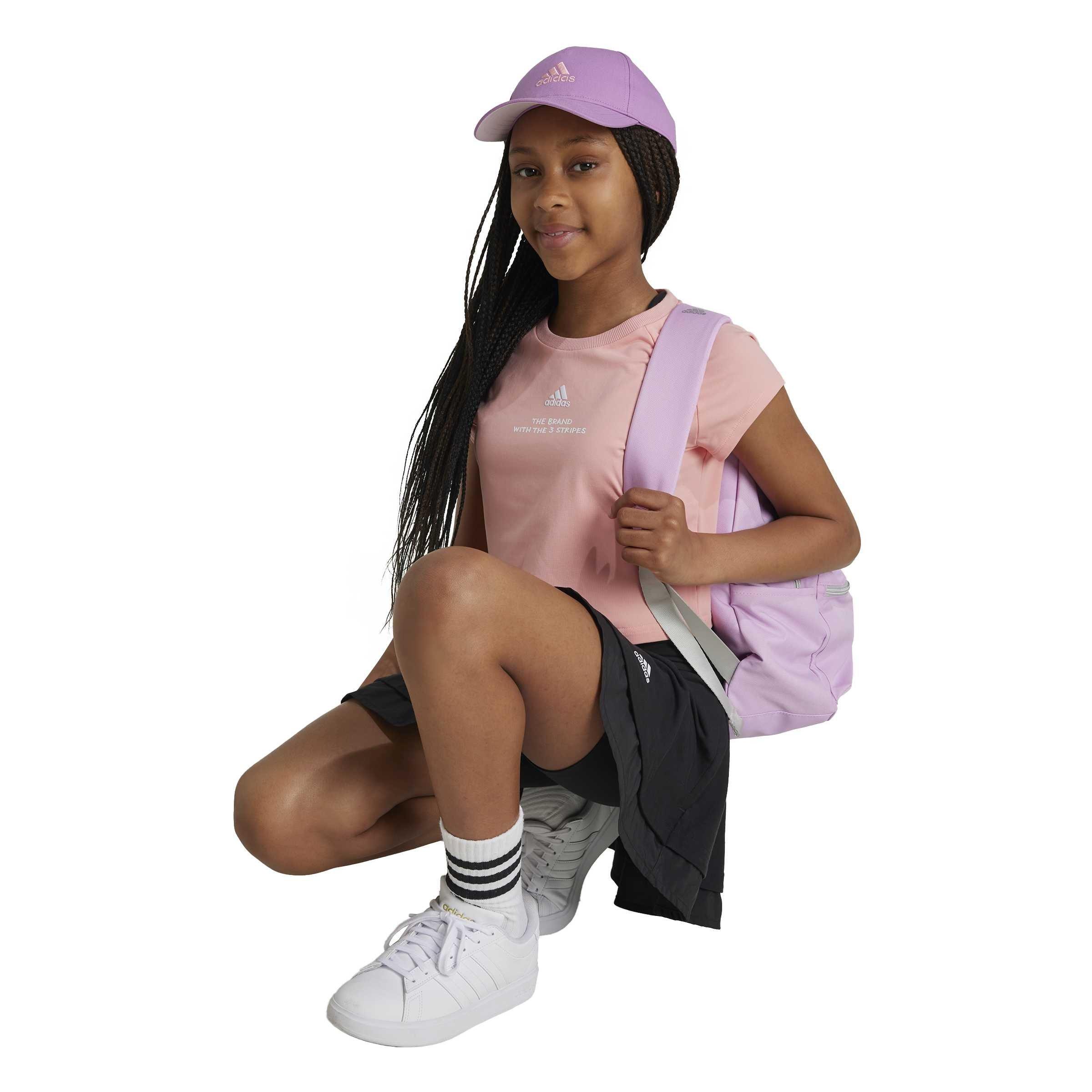 Sepisp/White - adidas - Kids' Jam Cotton Short-Sleeve Cropped Slim-Fit T-Shirt - 6