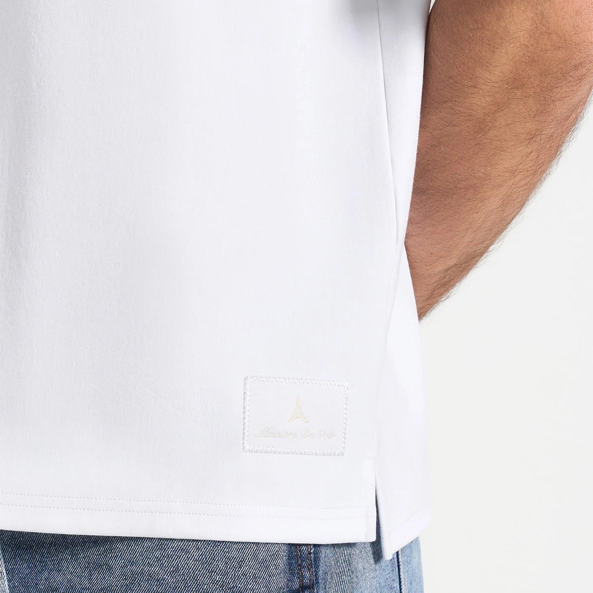 White - Maniere De Voir - Relaxed Fit Cotton T-Shirt - 5