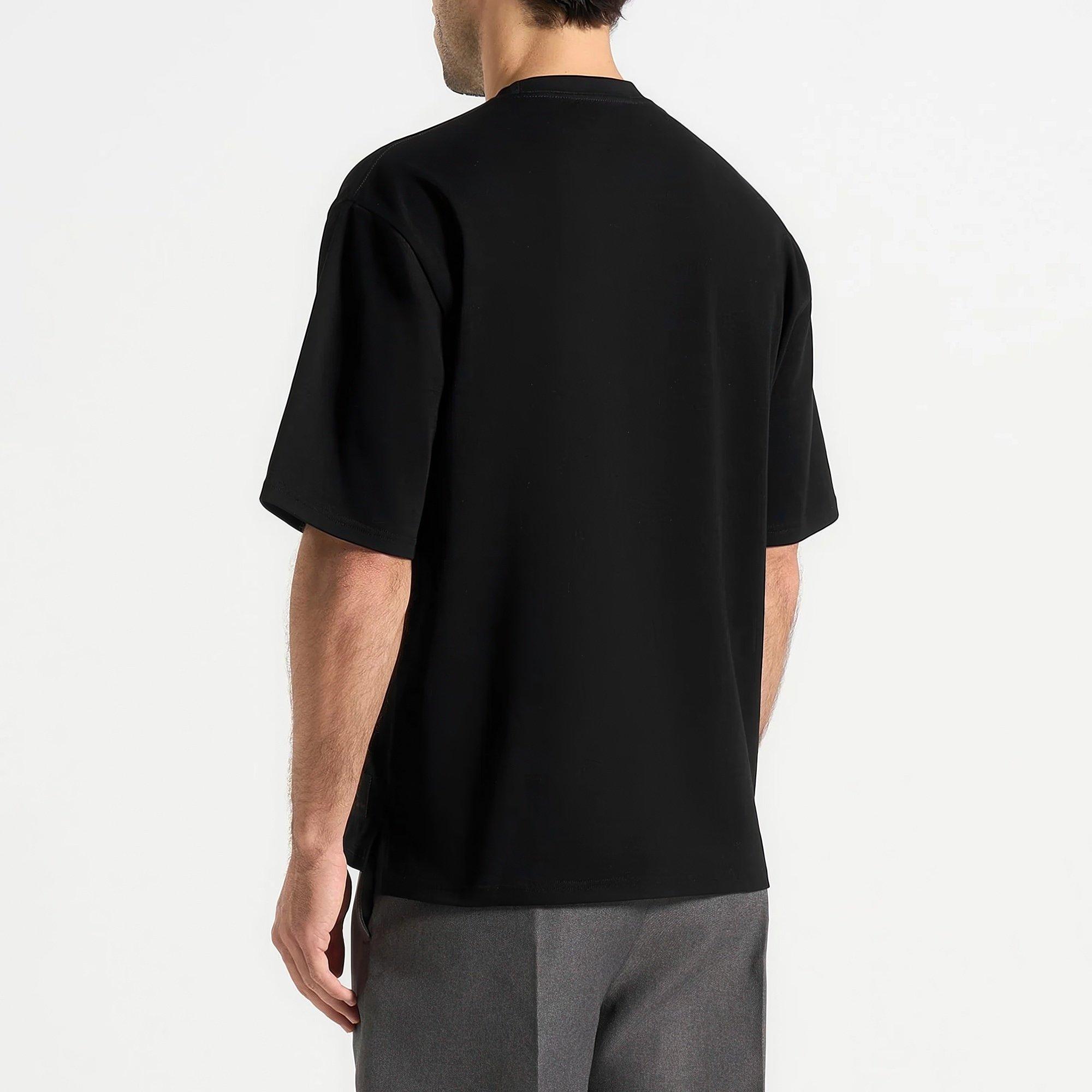Black - Maniere De Voir - Relaxed Fit Cotton T-Shirt - 4