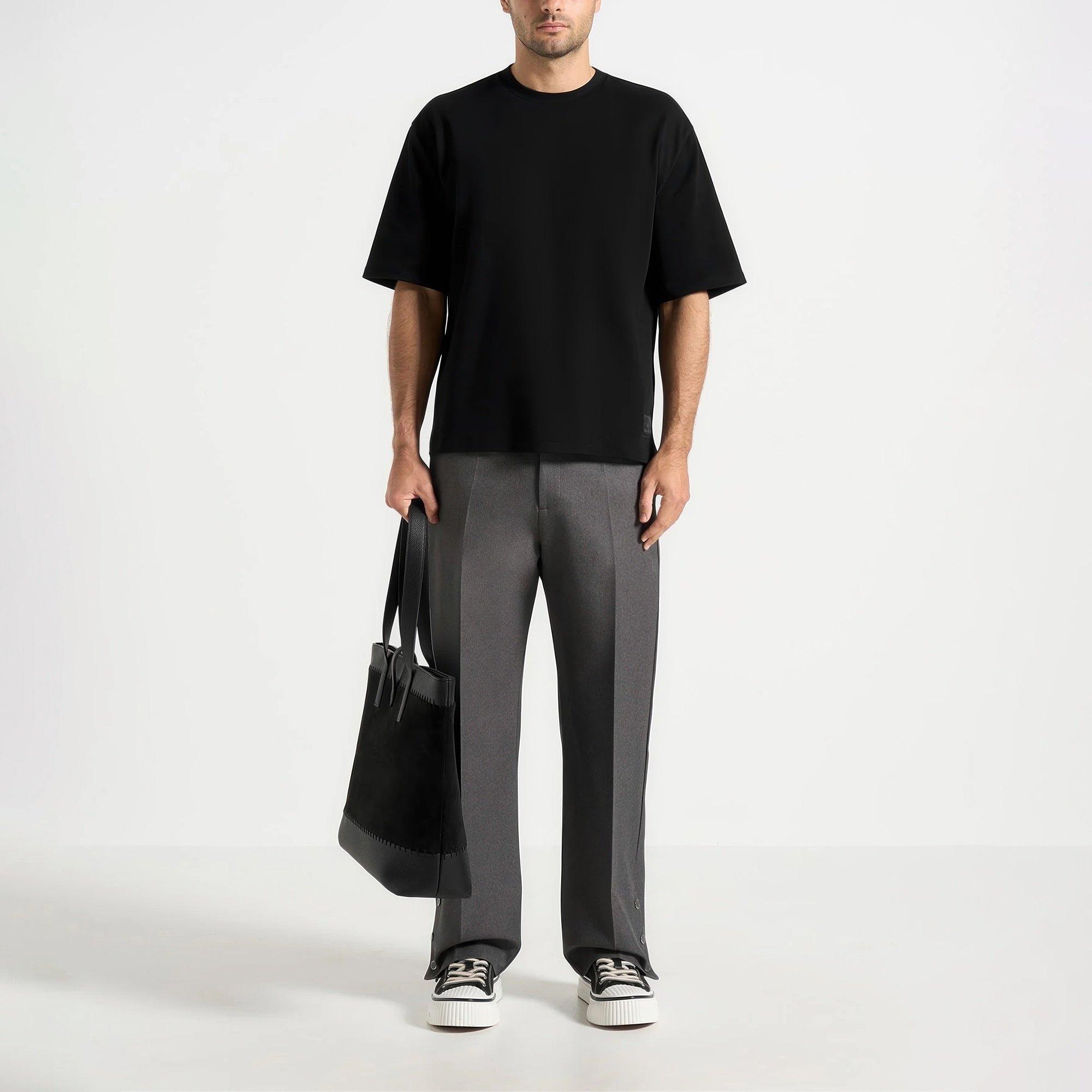 Black - Maniere De Voir - Relaxed Fit Cotton T-Shirt - 6