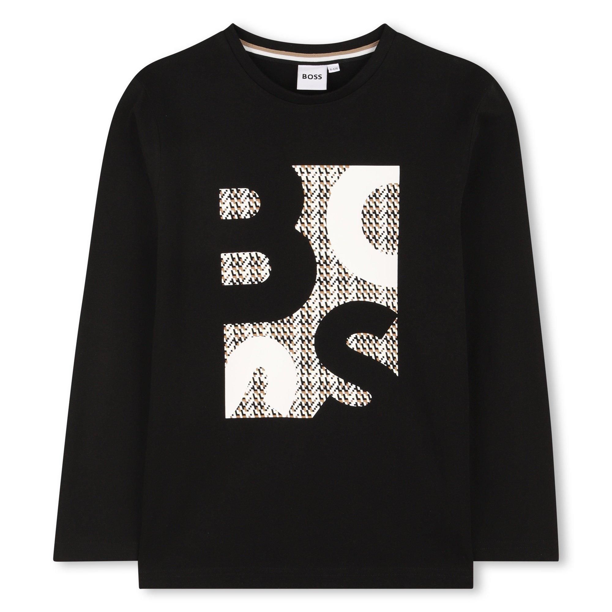 Black - Boss - Kids Long-sleeve Graphic T-Shirt - 1