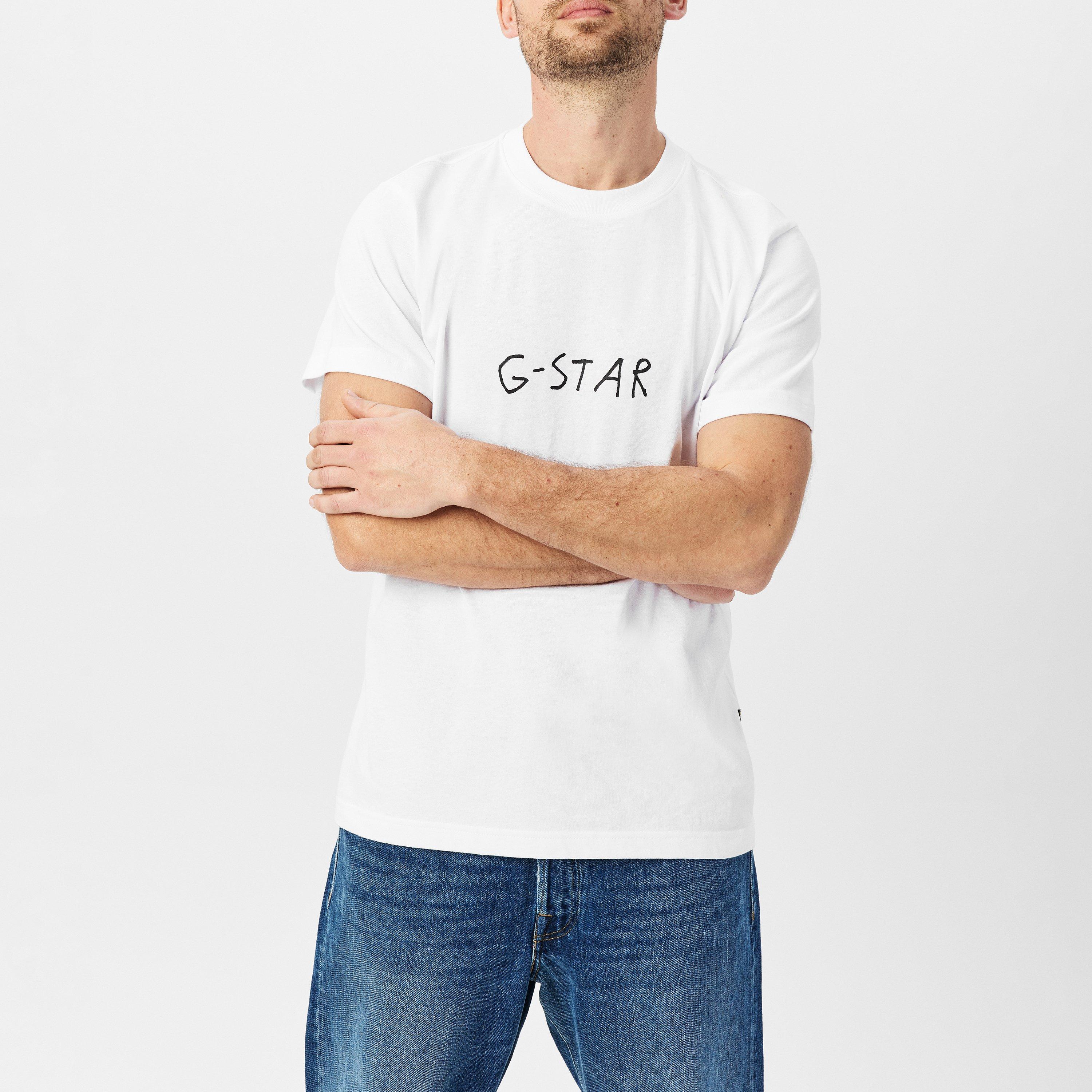 Branco - G Star - Handwriting Back Print Loose T-Shirt - 3