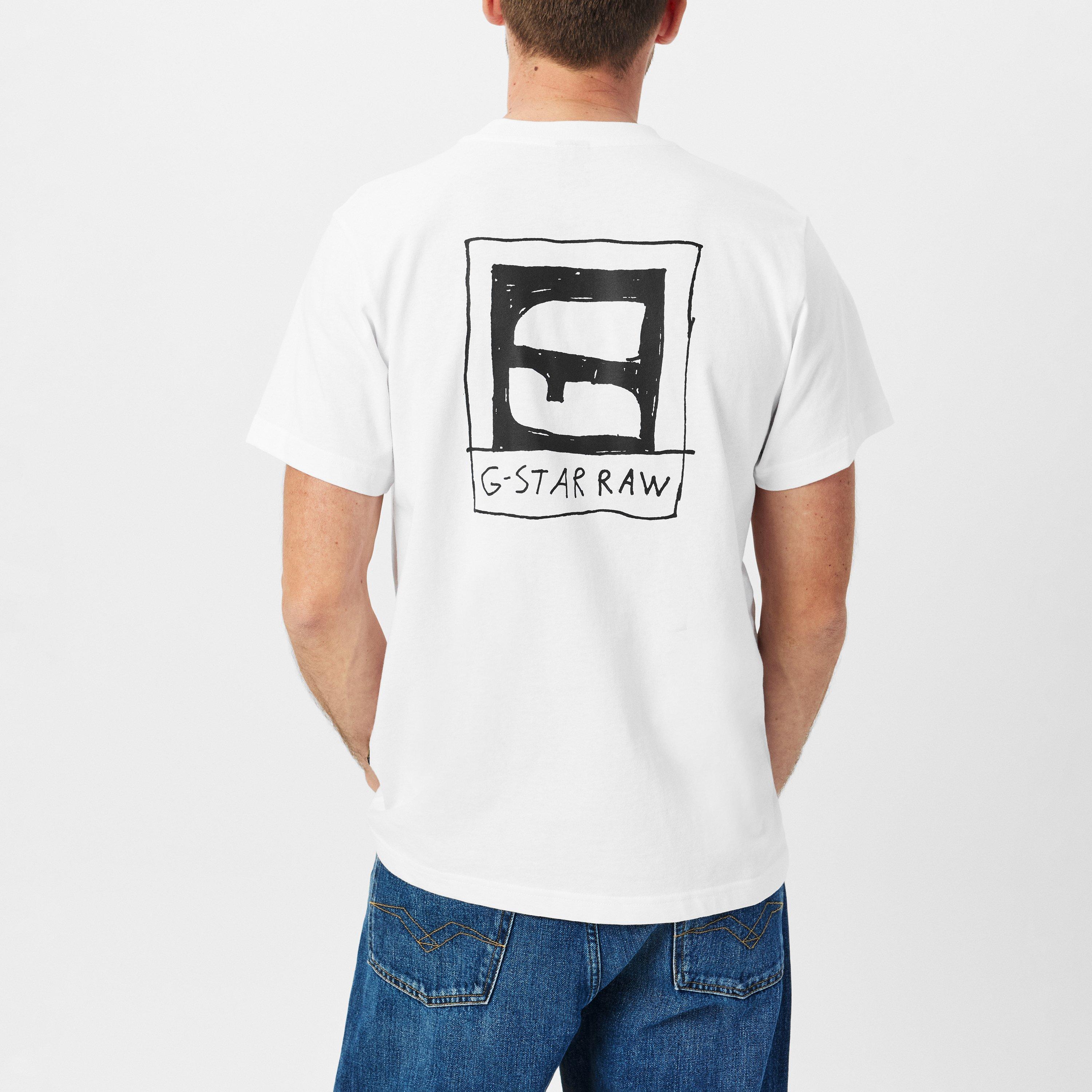 Branco - G Star - Handwriting Back Print Loose T-Shirt - 4
