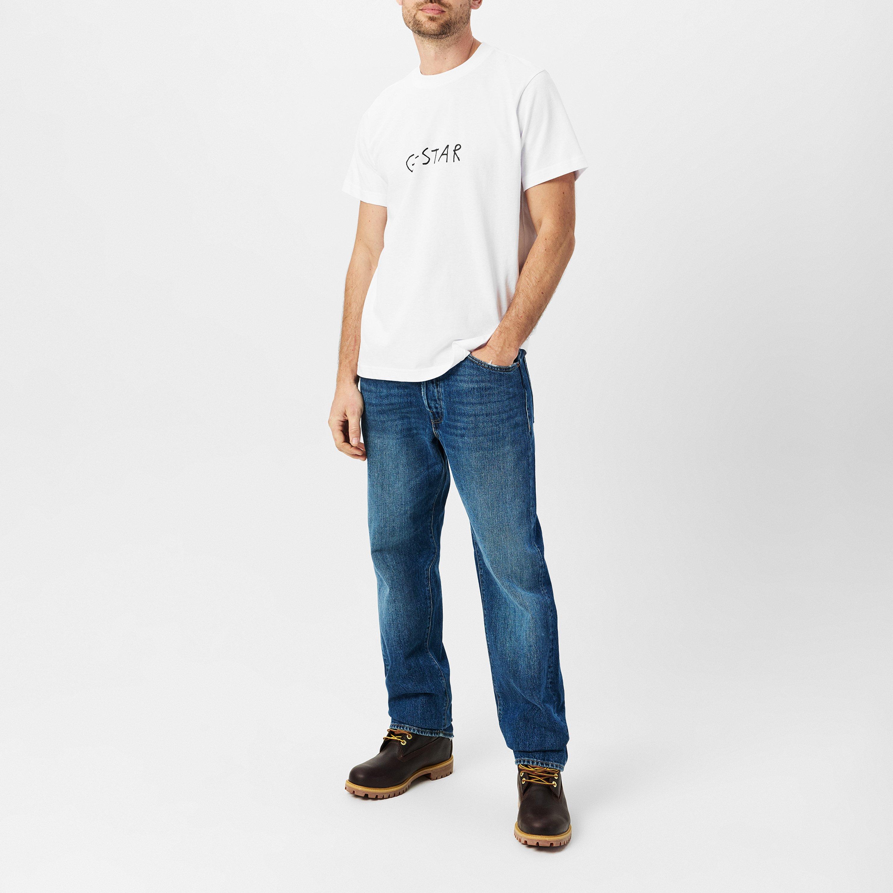 Branco - G Star - Handwriting Back Print Loose T-Shirt - 6