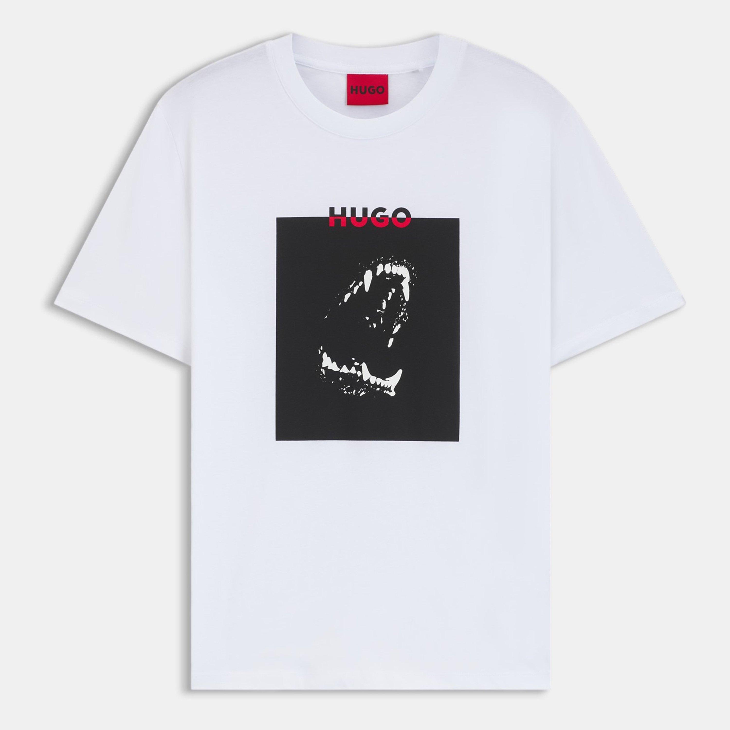 White 100 - Hugo - Dobermann Print T-Shirt - 1