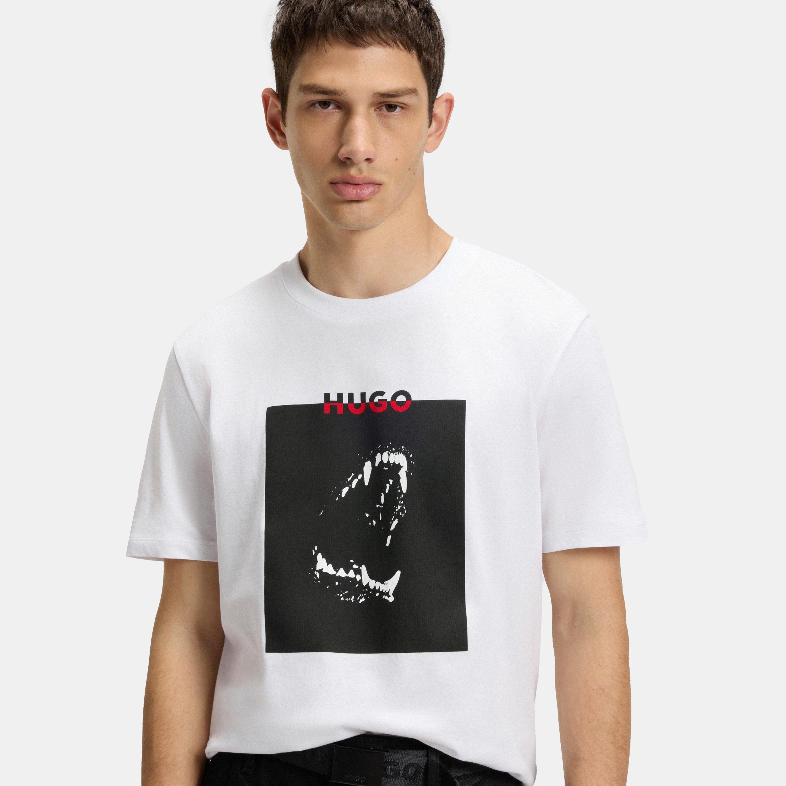 White 100 - Hugo - Dobermann Print T-Shirt - 3