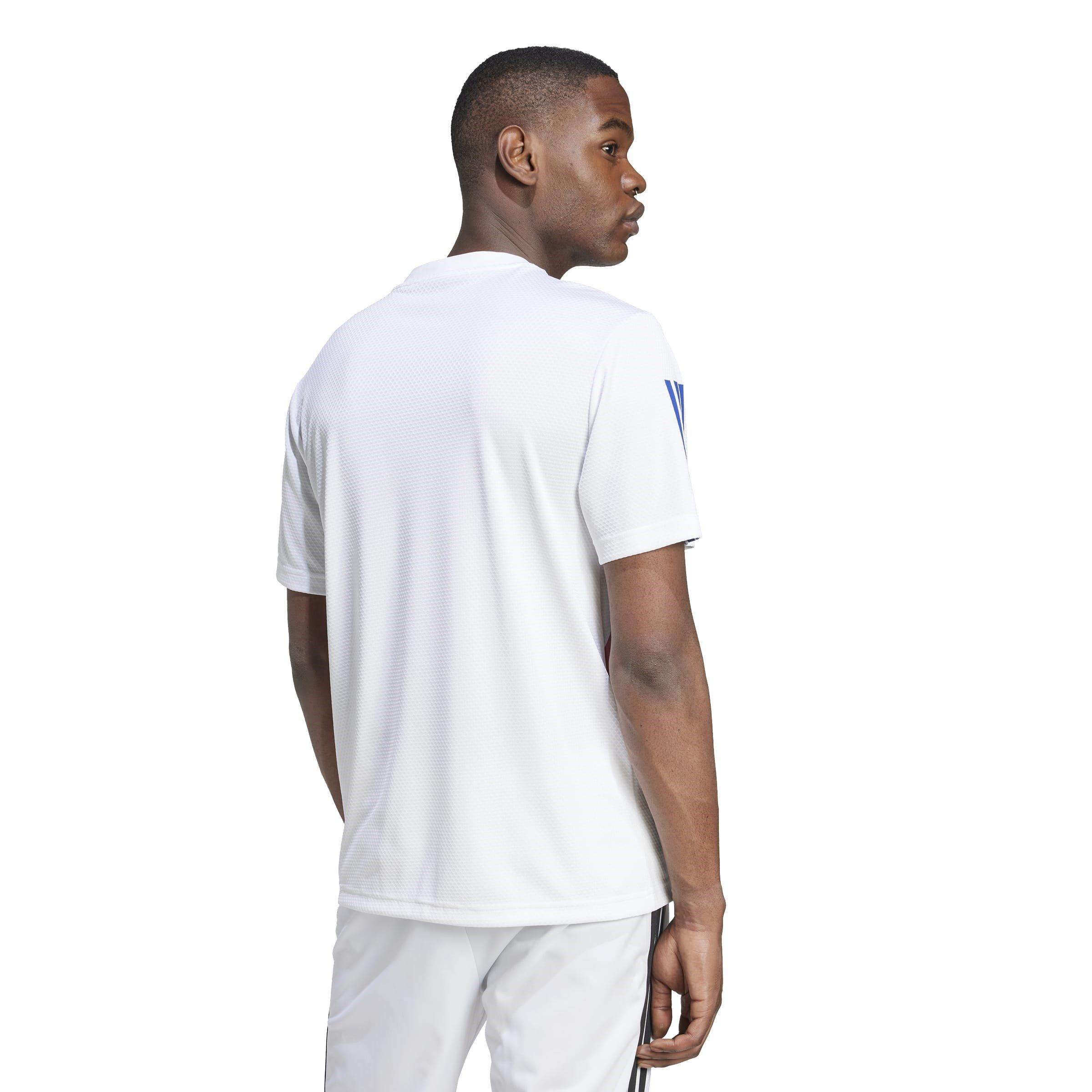 Wht/Ruby/Blue - adidas - House of Tiro Colorblock Mens T-Shirt - 3