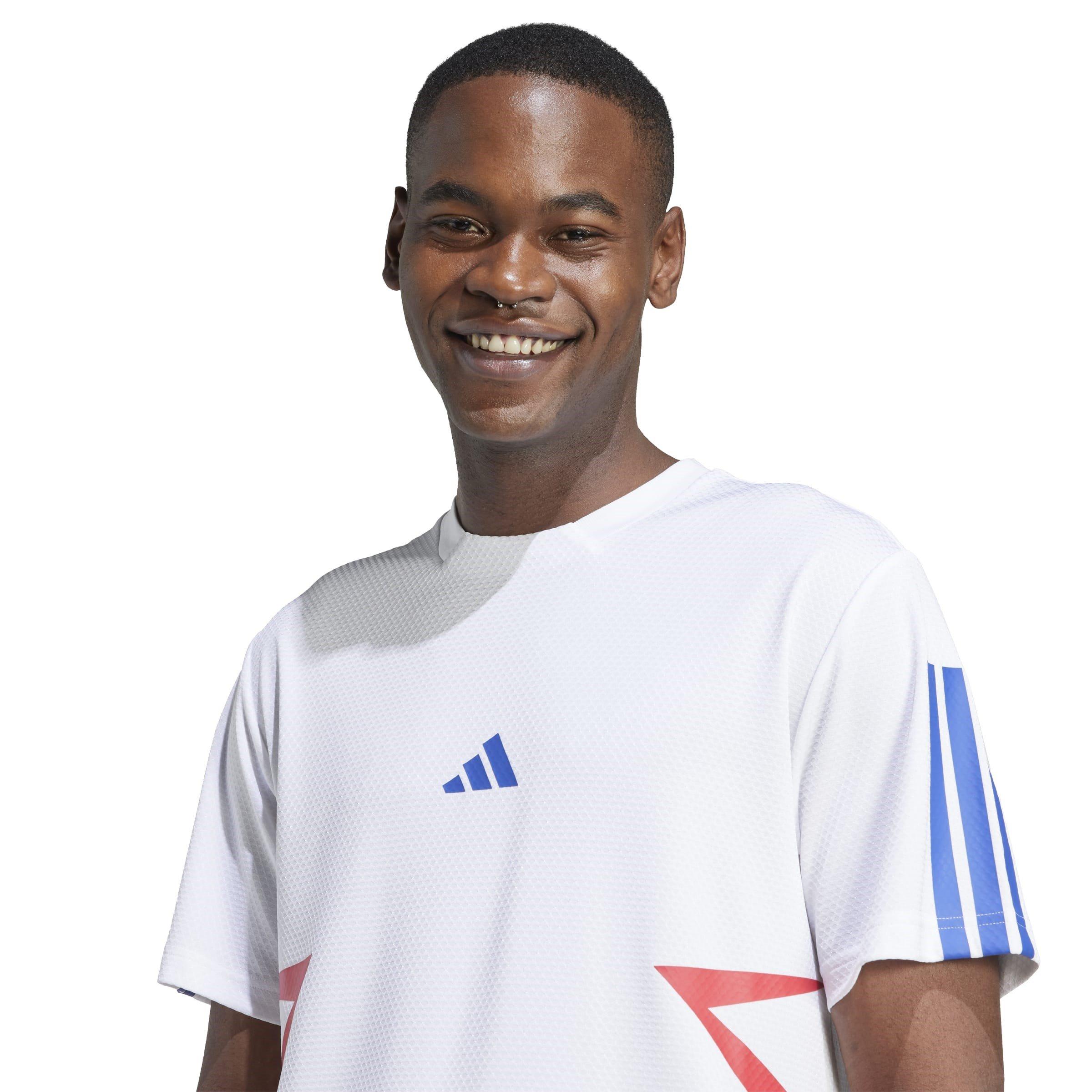 Wht/Ruby/Blue - adidas - House of Tiro Colorblock Mens T-Shirt - 4