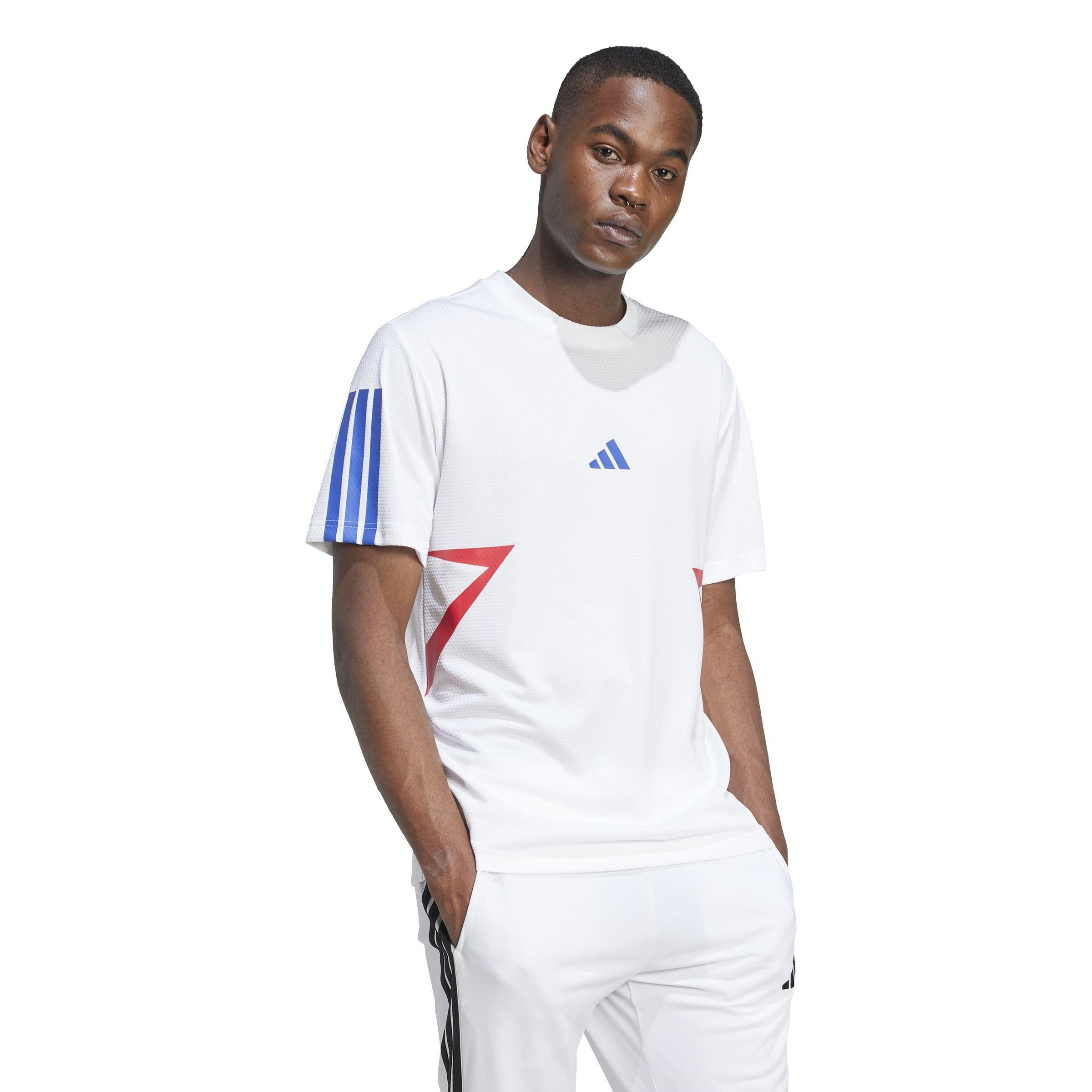 Wht/Ruby/Blue - adidas - House of Tiro Colorblock Mens T-Shirt - 6