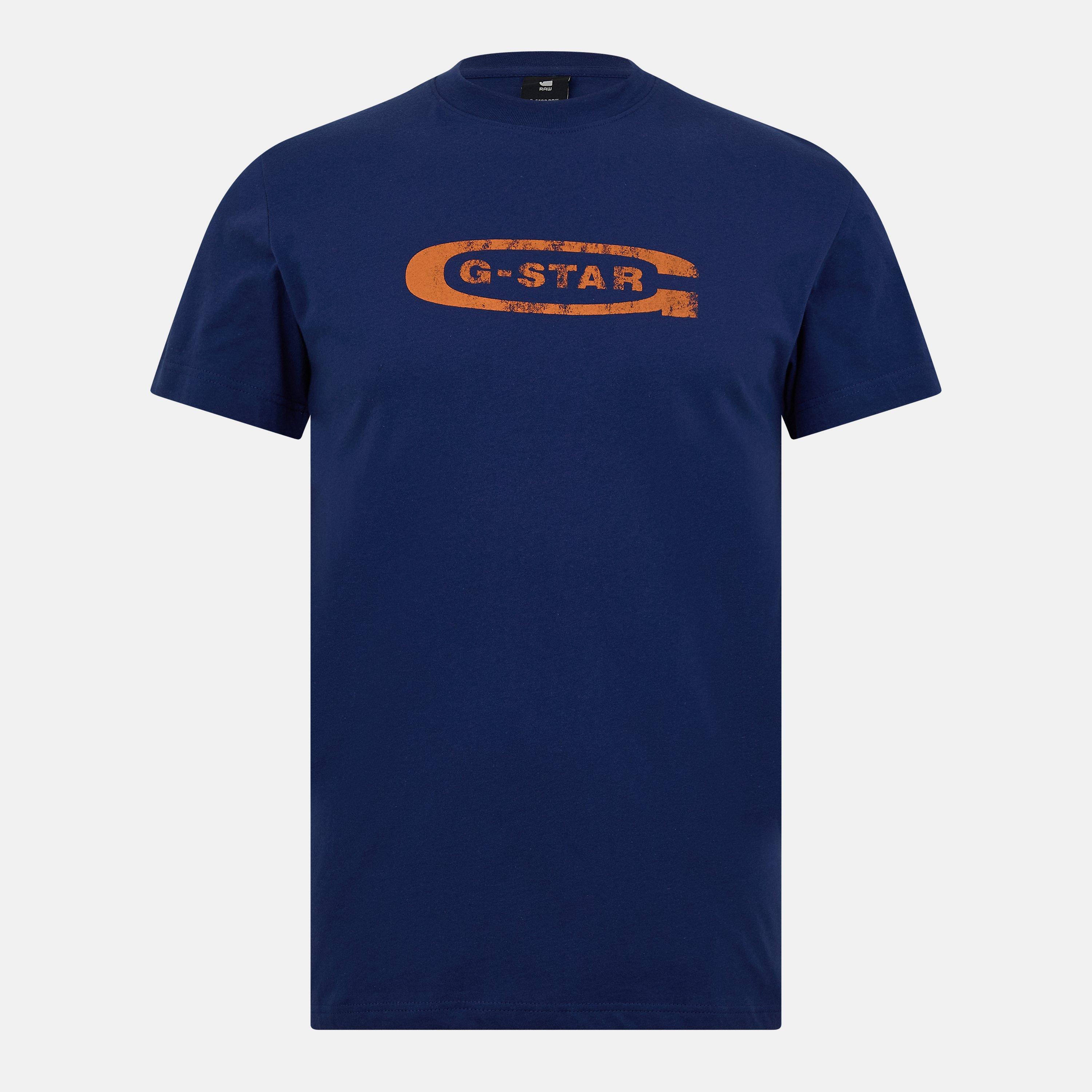 G Star Distressed Old School Logo T- Shirt