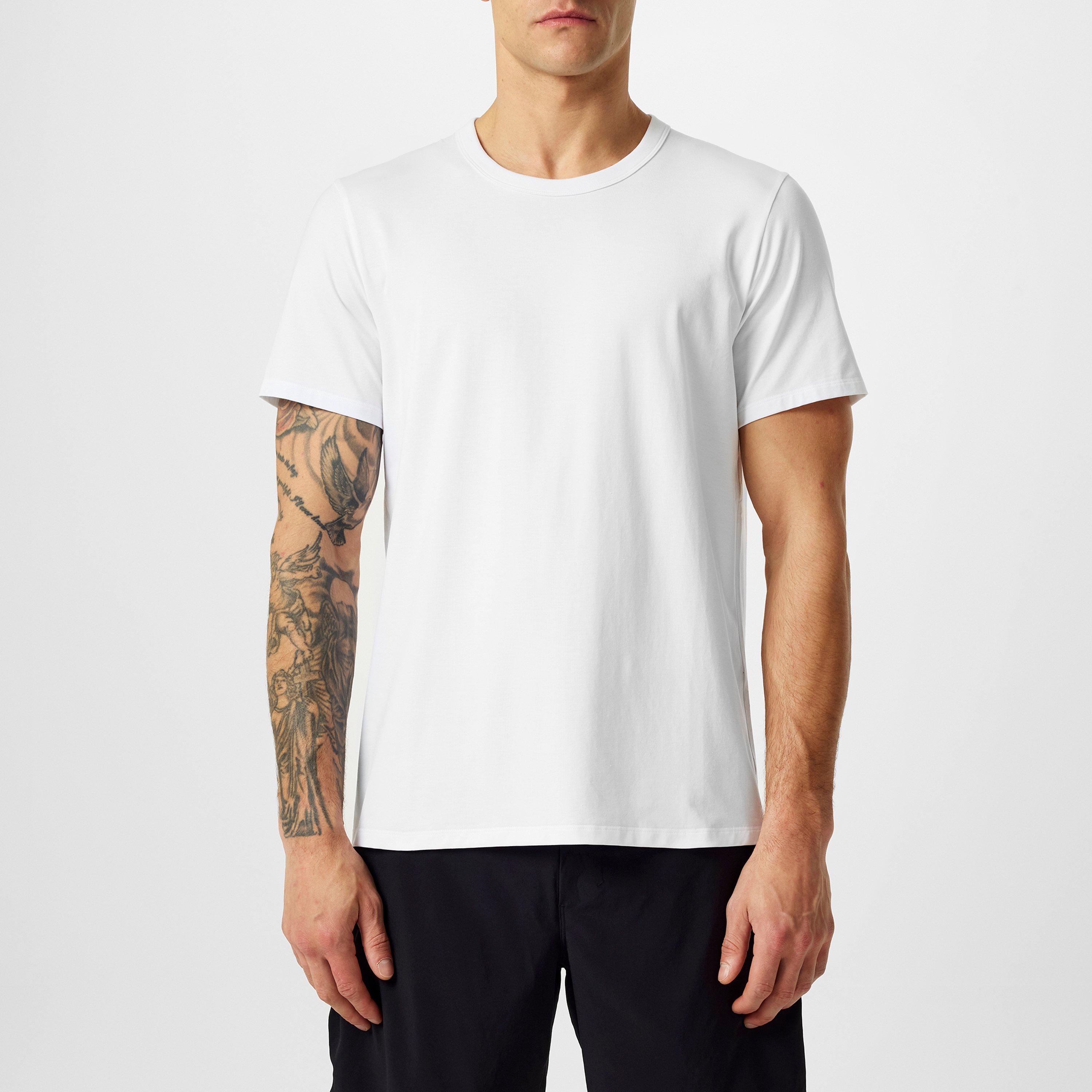 White - Lululemon - Men'S Plain Cotton Fundamental T-Shirt - 3