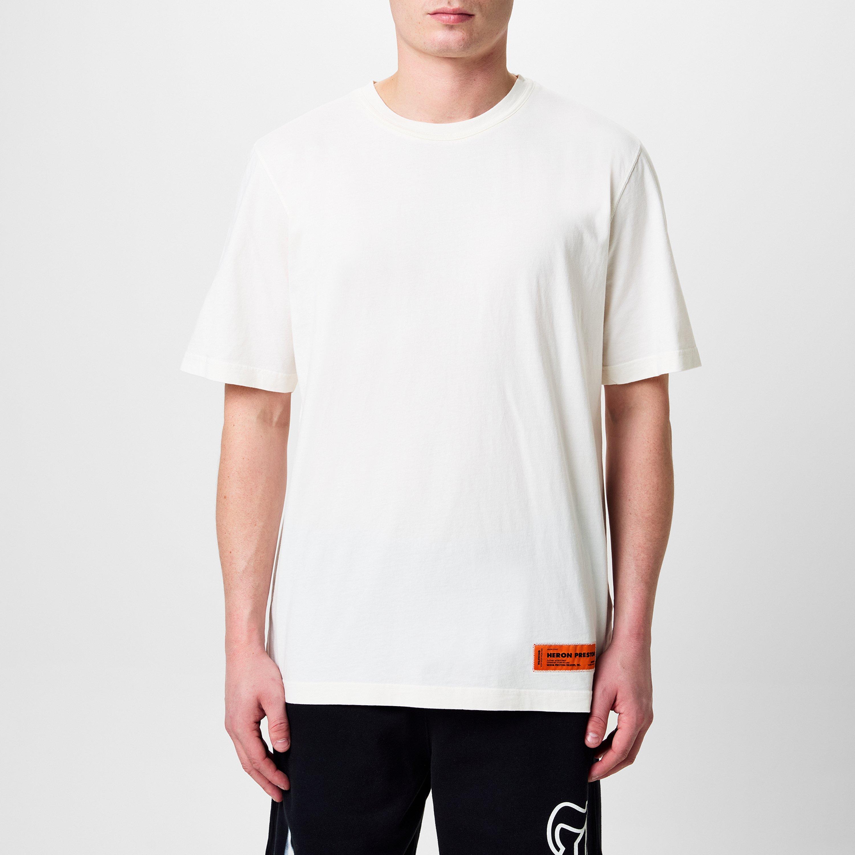 Tシャツ・カットソー ^ ^ Men's White Regular Fit Hero Monogram Logo Sh Heron Preston | Regular Logo Patch T-Shirt | Regular Fit T