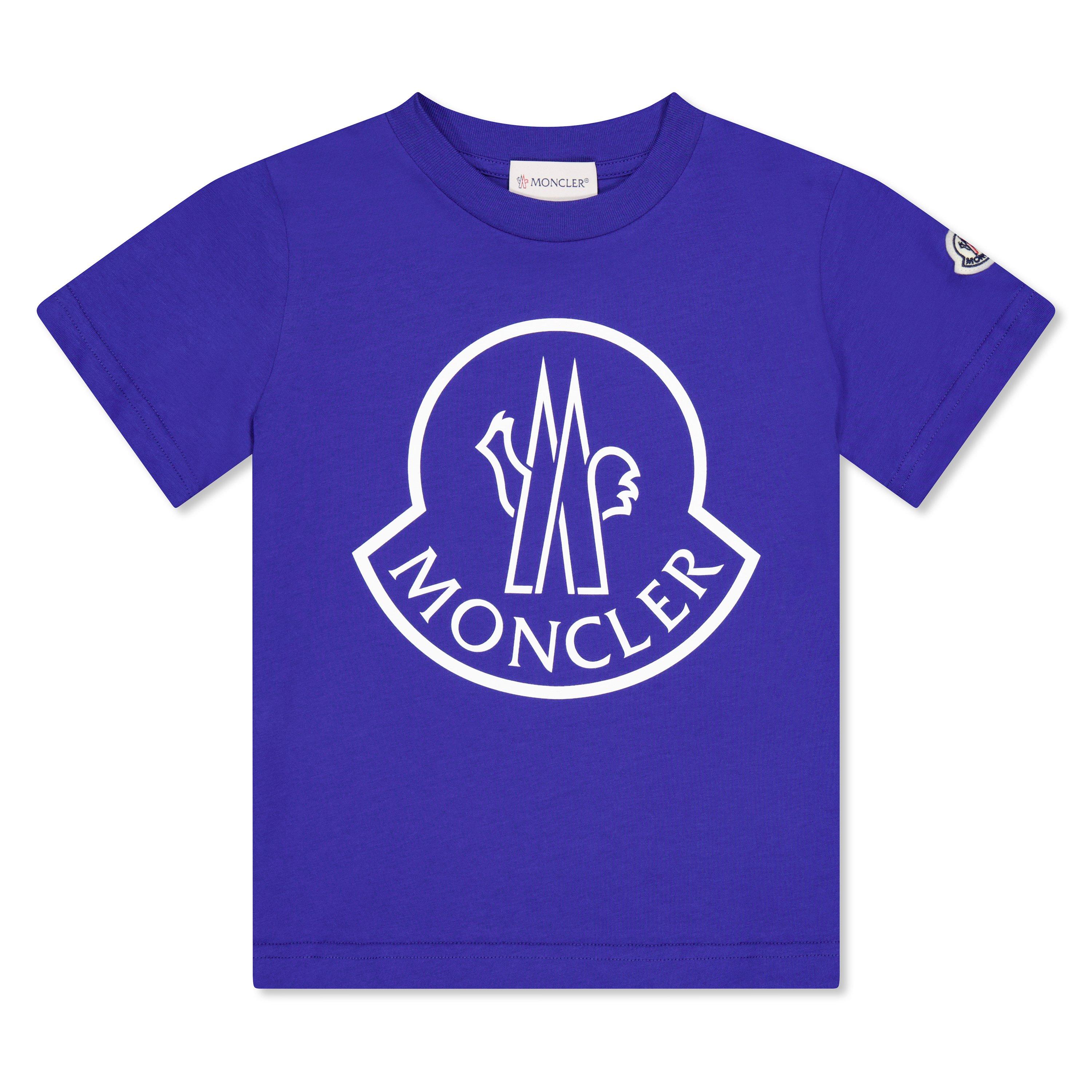 Moncler Maxi Logo T-Shirt Juniors - Blue 758 - Size 12Y