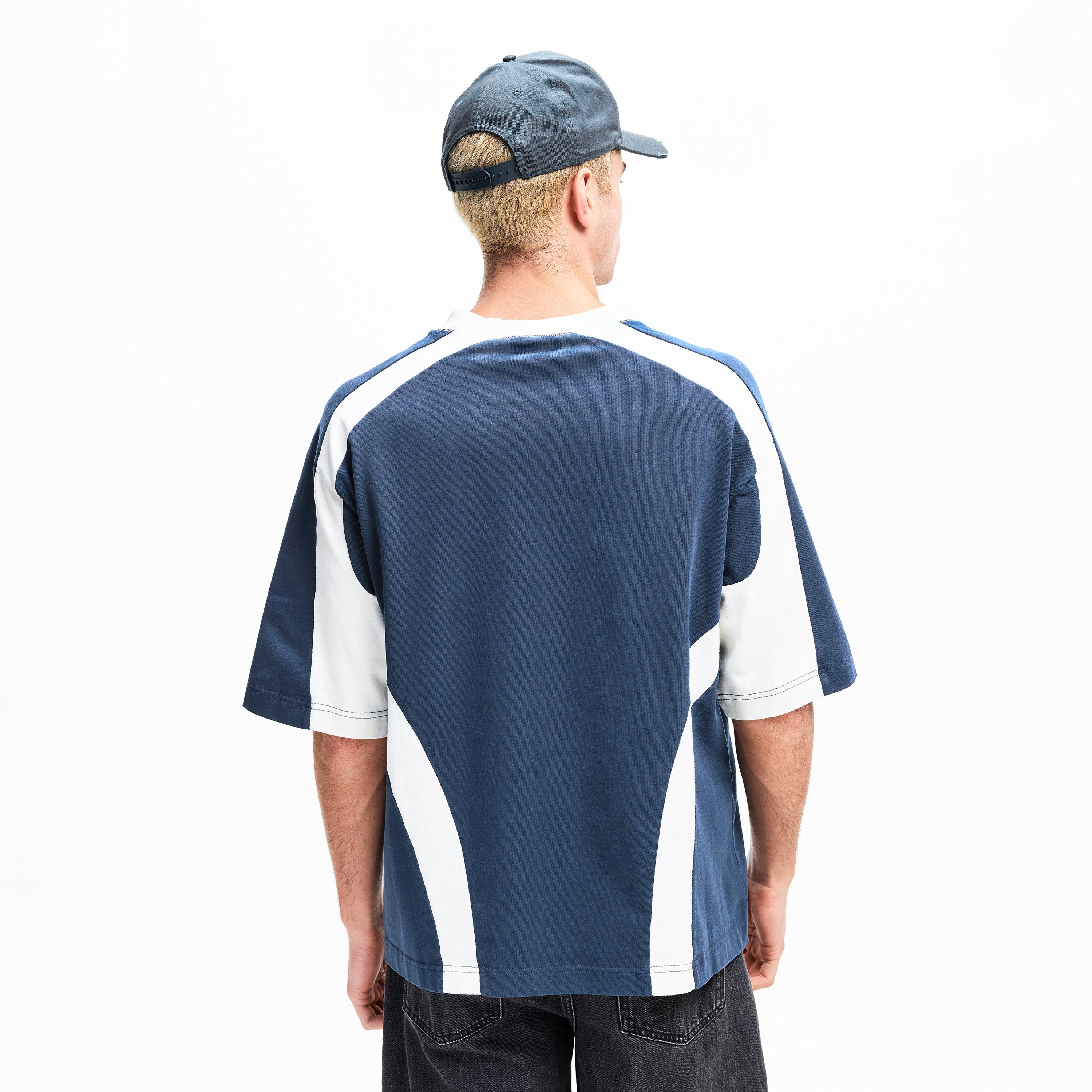 Maritime Blue - Summer Games - Men's Contrast Panel Oversized T-Shirt - 4