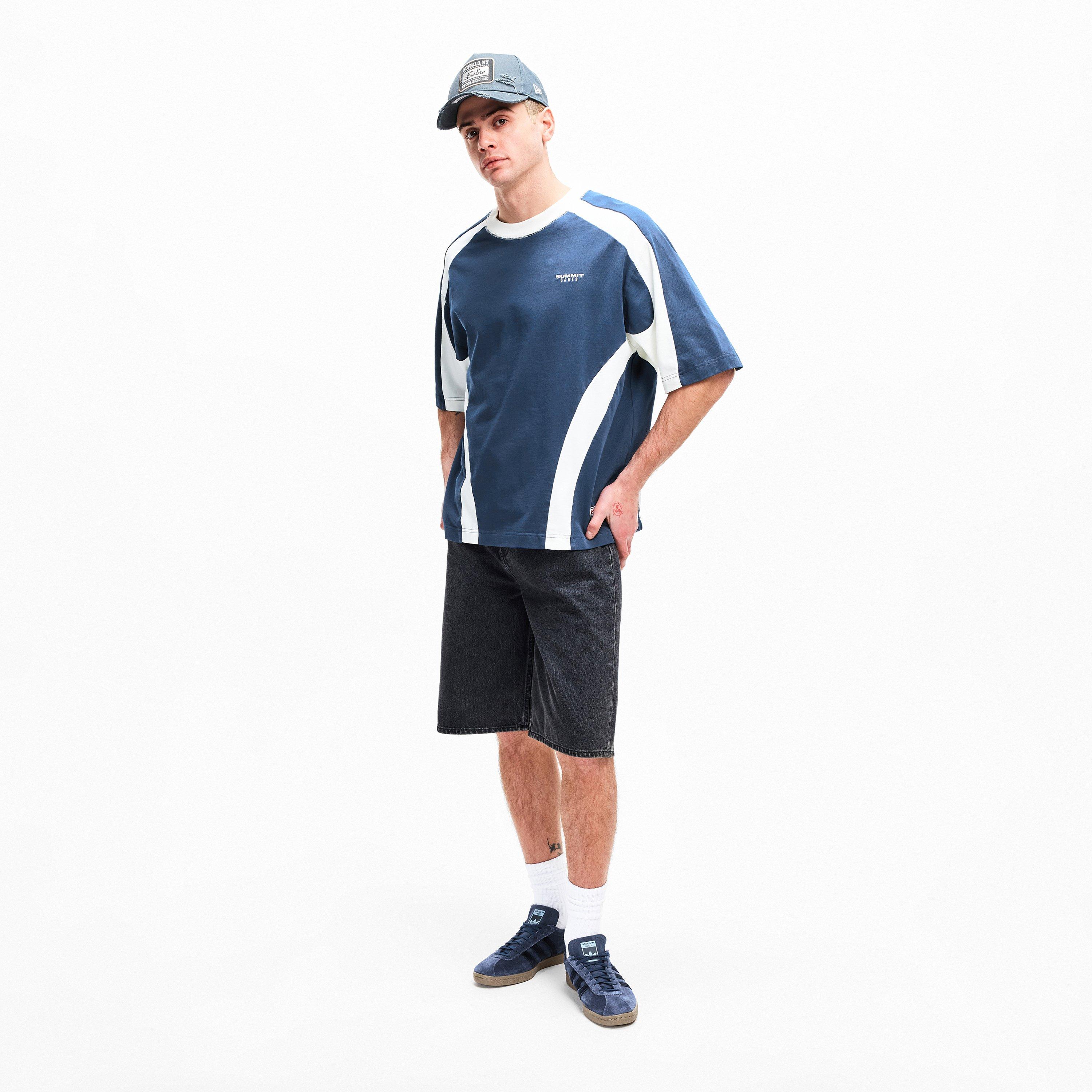 Maritime Blue - Summer Games - Men's Contrast Panel Oversized T-Shirt - 5