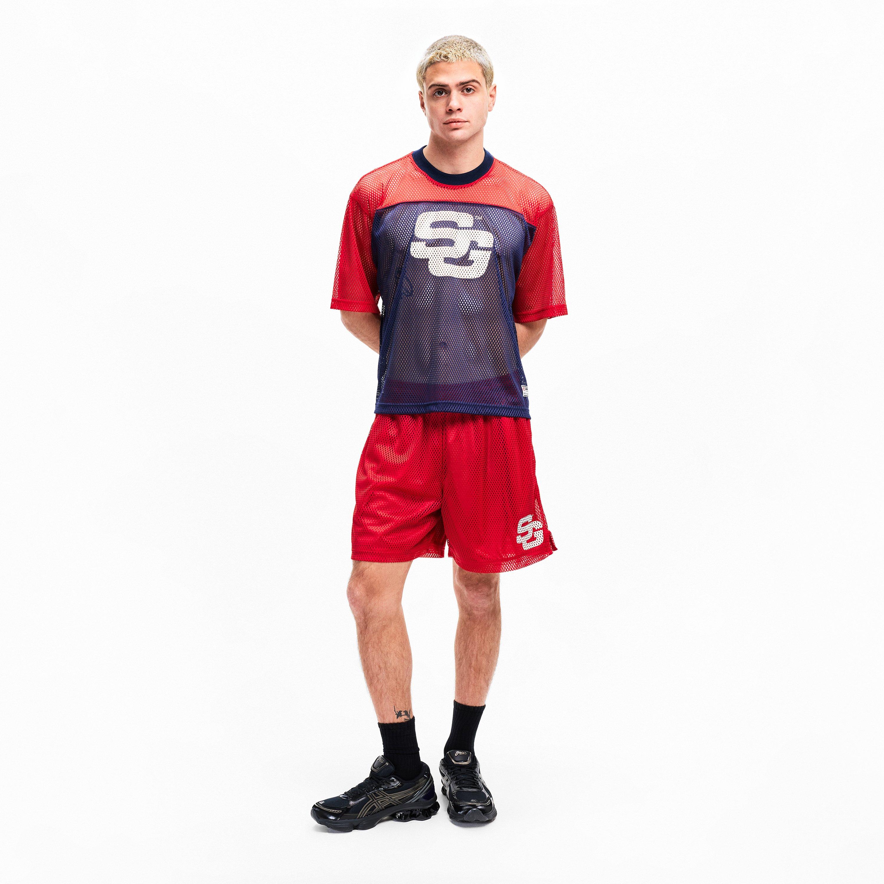 Sceptre Red - Summer Games - Men's Contrast Mesh Tee Mesh Oversized Fit Oversized T-Shirt - 5