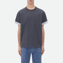 Bottega Veneta Double Layer Striped Cotton T Shirt