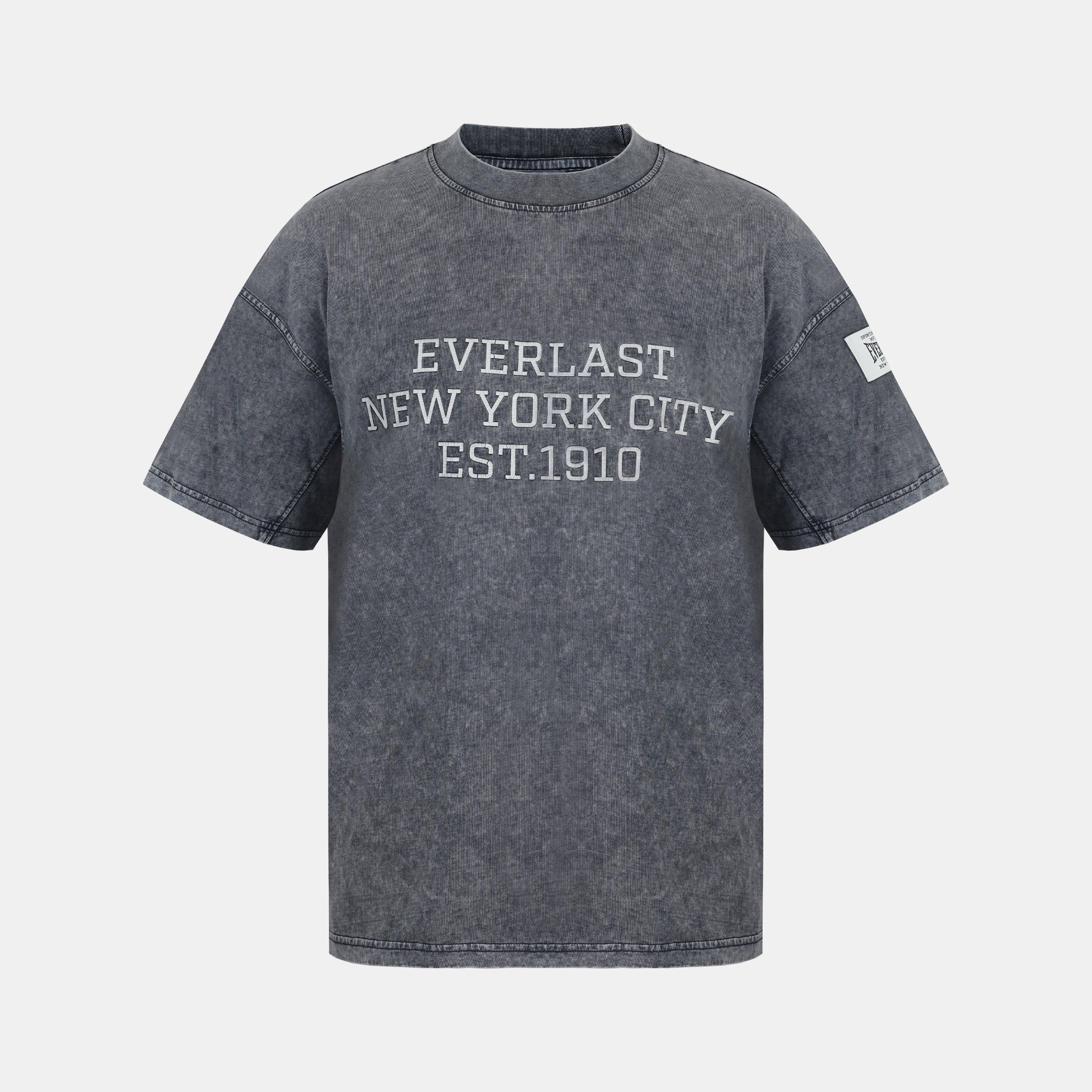 Everlast Men's Nyc Logo Oversized T-Shirt - Washed Grey - L