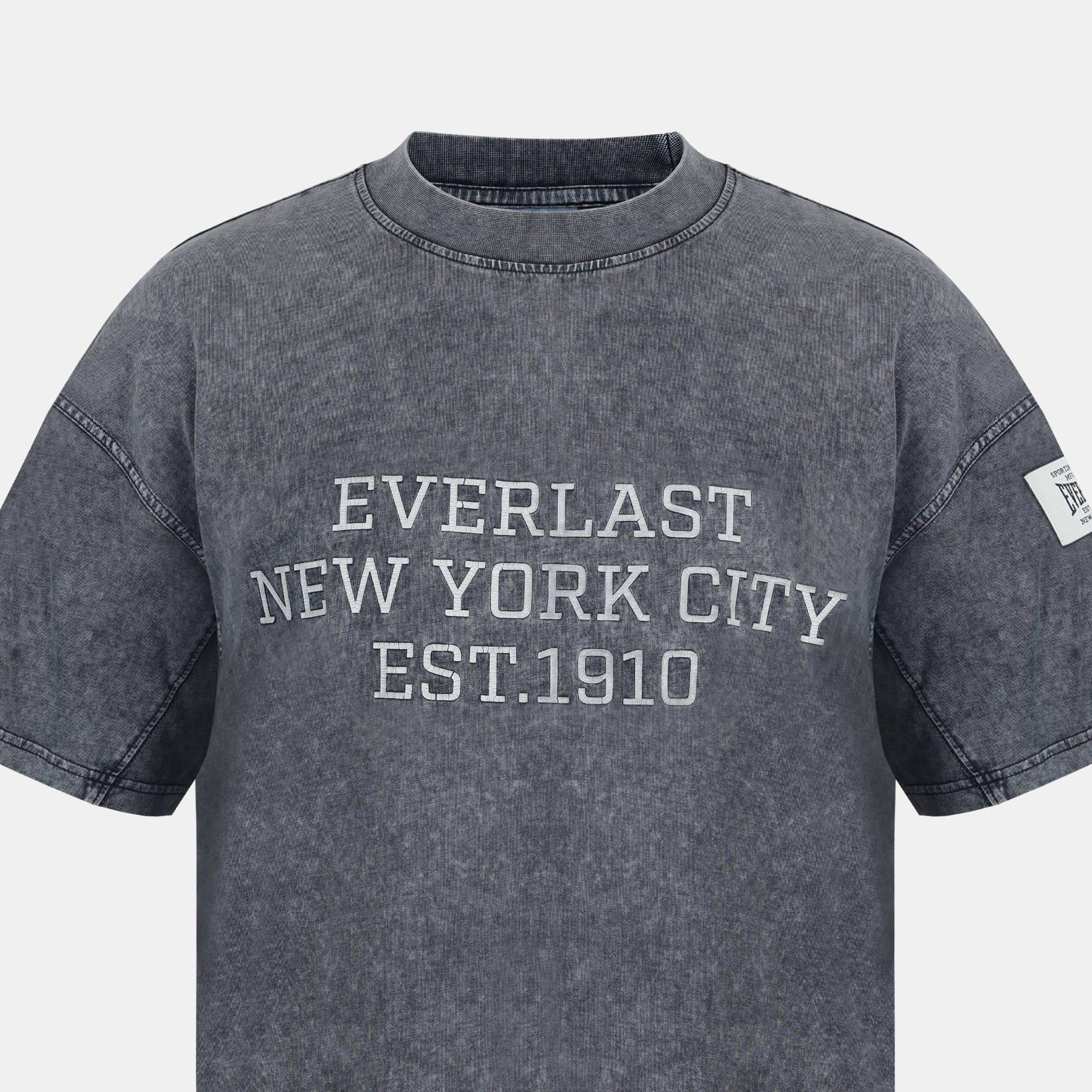 Washed Grey - Everlast - Men's NYC Logo Oversized T-Shirt - 3