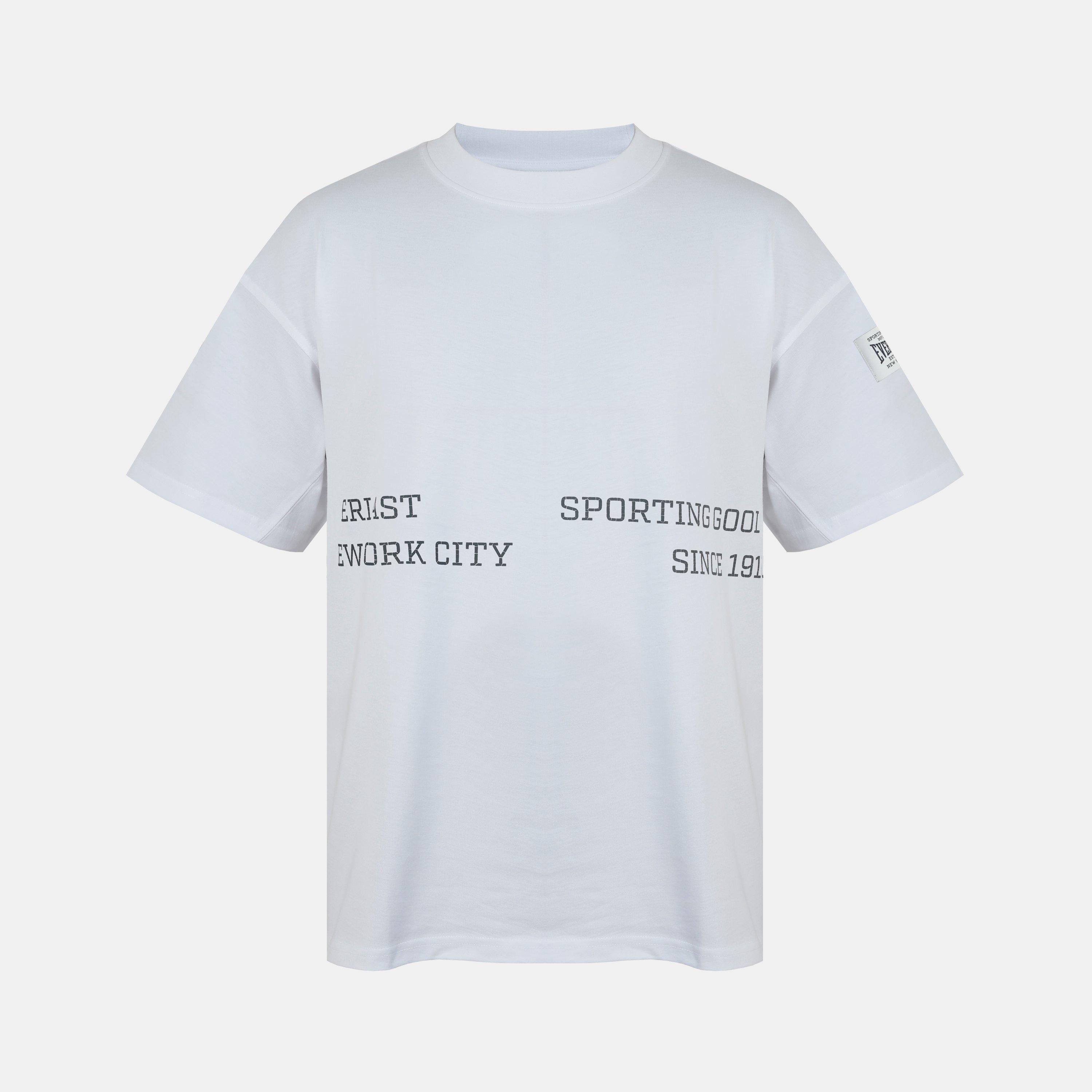 Everlast Men's Nyc Linear Oversized T-Shirt - White - L