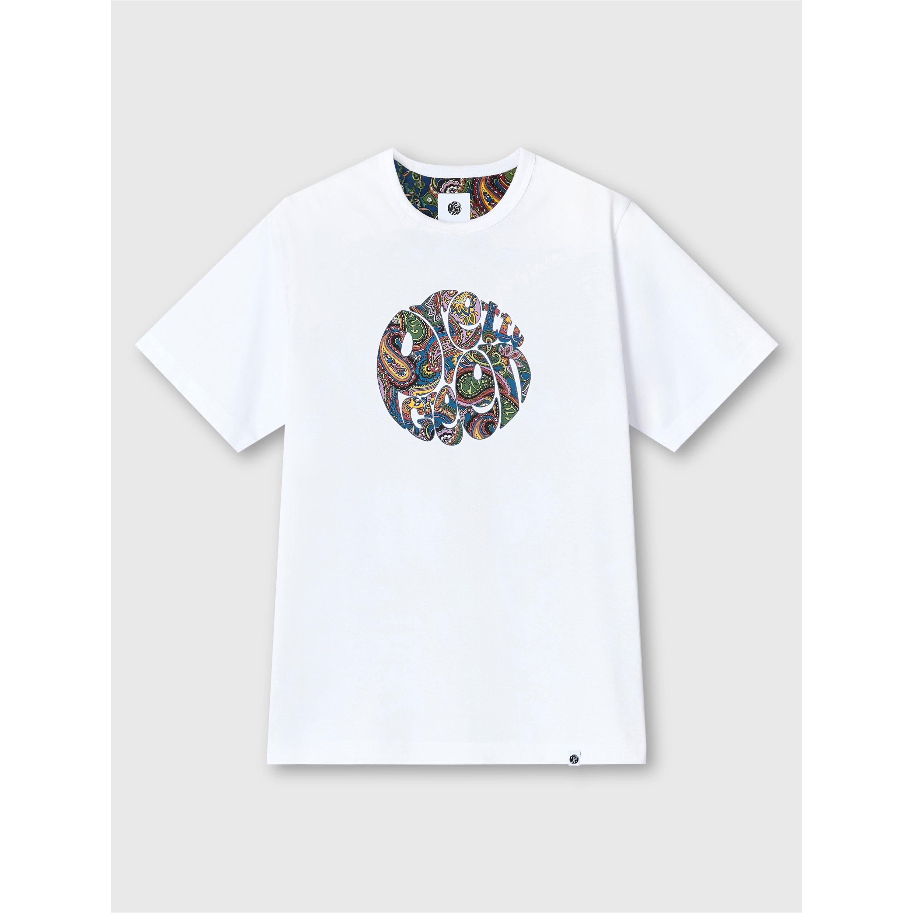 Pretty Green Men's PG House Paisley Regular Fit T-Shirt - White - Small